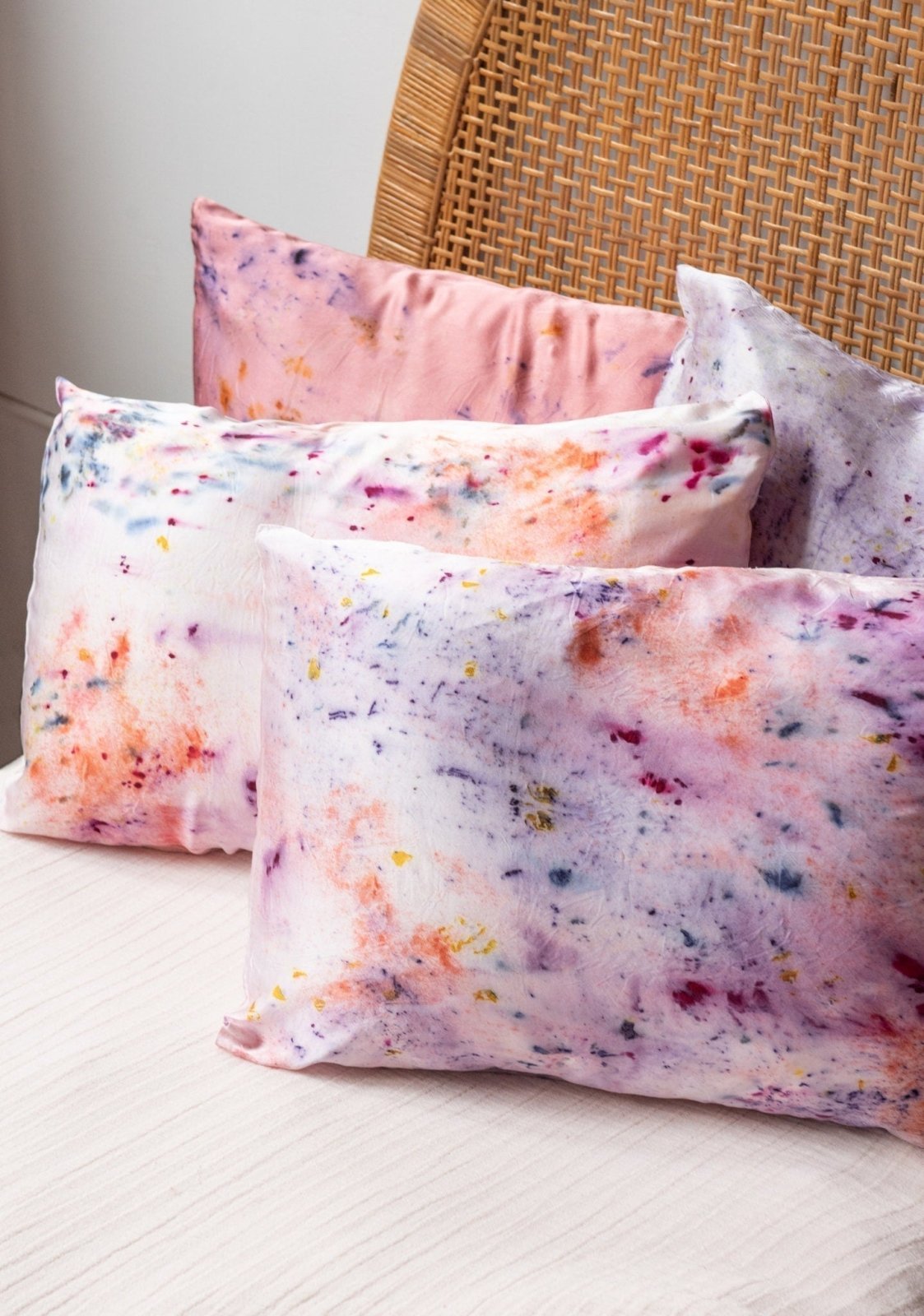 Dyekween handdyed pillow cases for Galentine's on nanaka.co