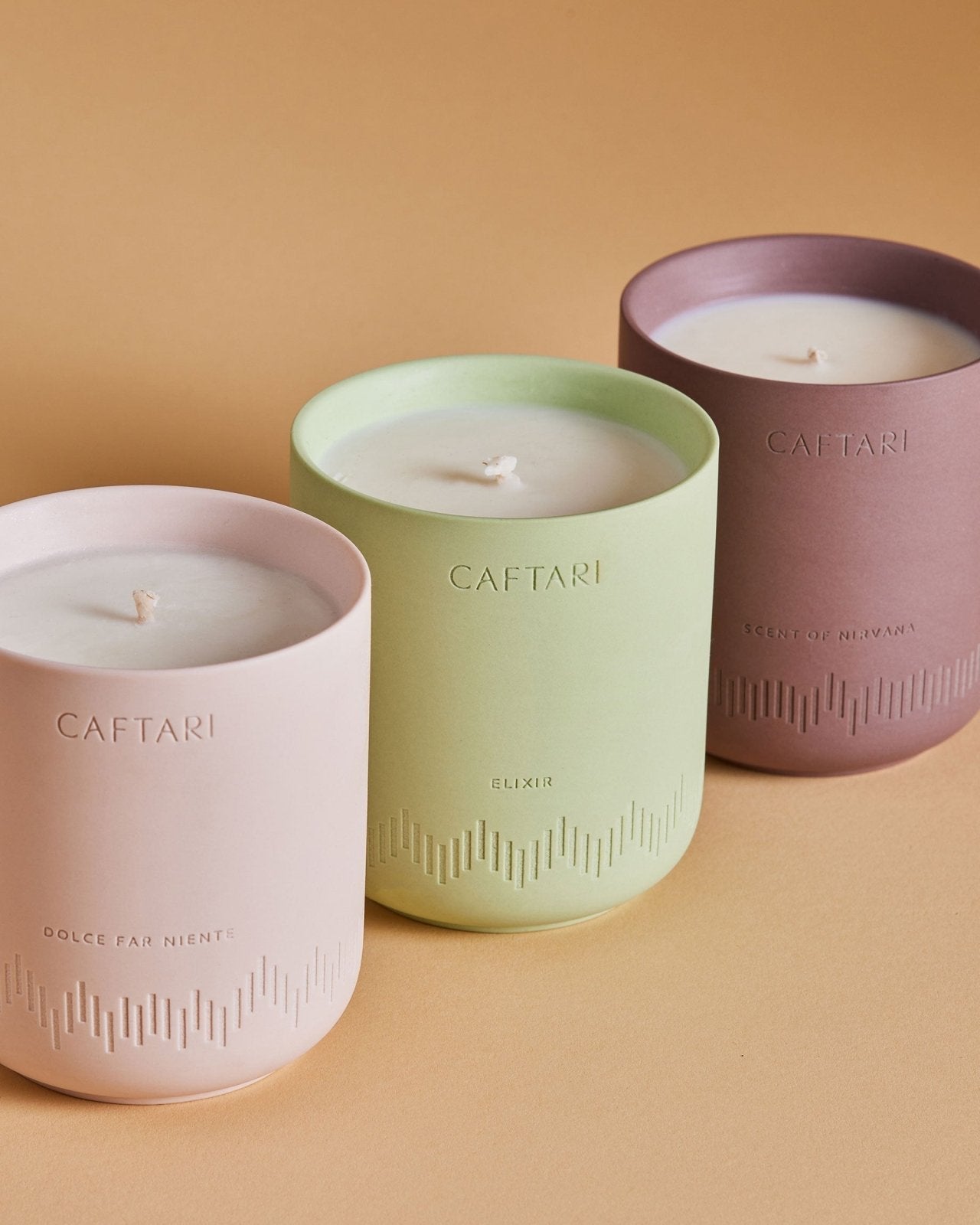 A trio of Caftari candles on Nanaka.co