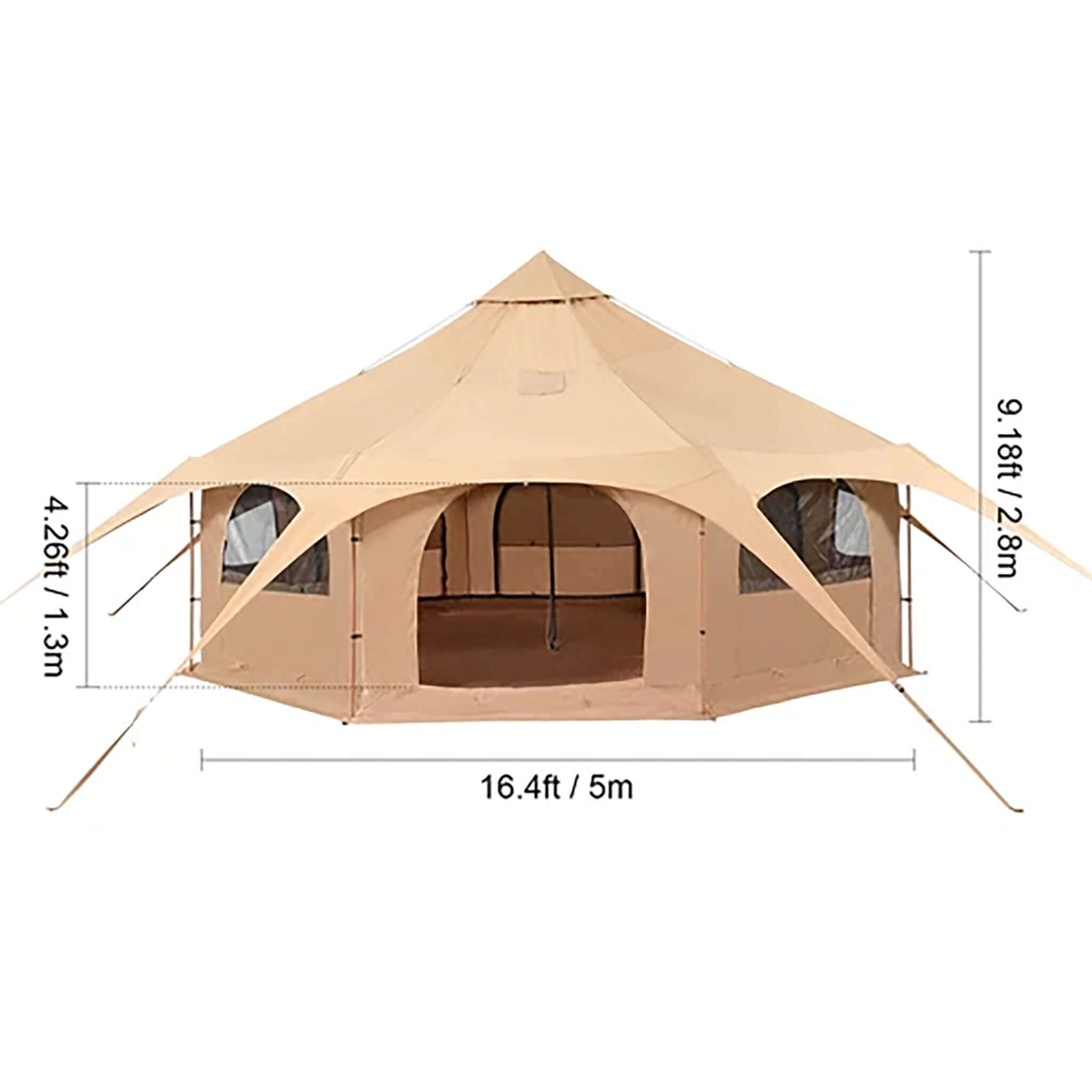 16FT Large Premium 4 - Season 8 - Person Bell Yurt Tent With Stove Jack (SAK75947) SAKSBY WHOLESALE
