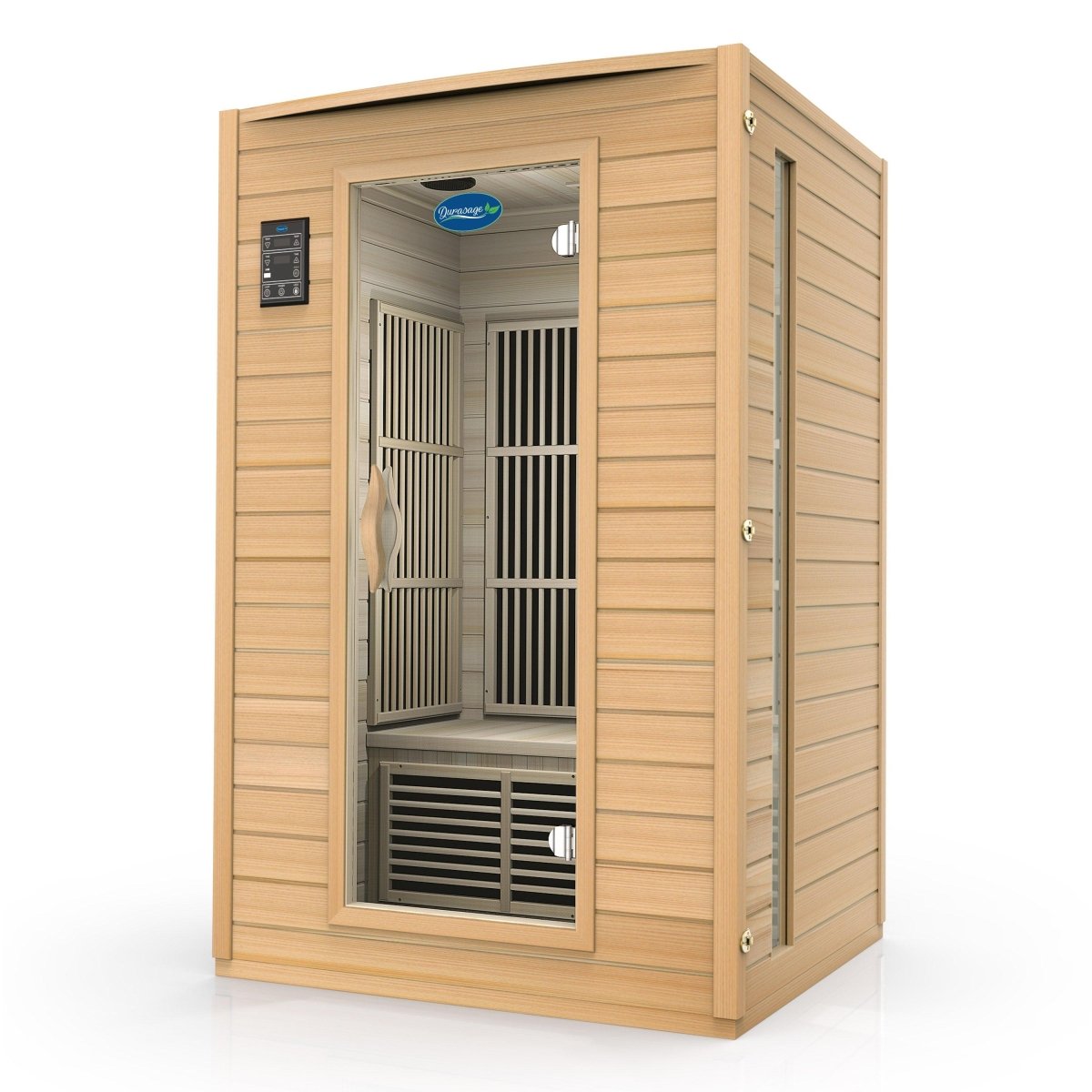 2-Person Carbon Infrared Sauna - Canadian Hemlock Wooden Sauna - 1700 Watts - Premium Audio Durasage Health
