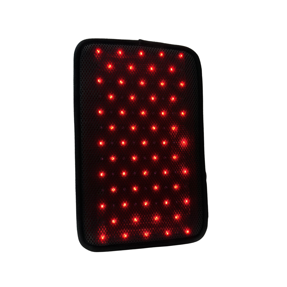 Therasage Tri-Lite flexible red light therapy panel with red LEDs lit on a white background