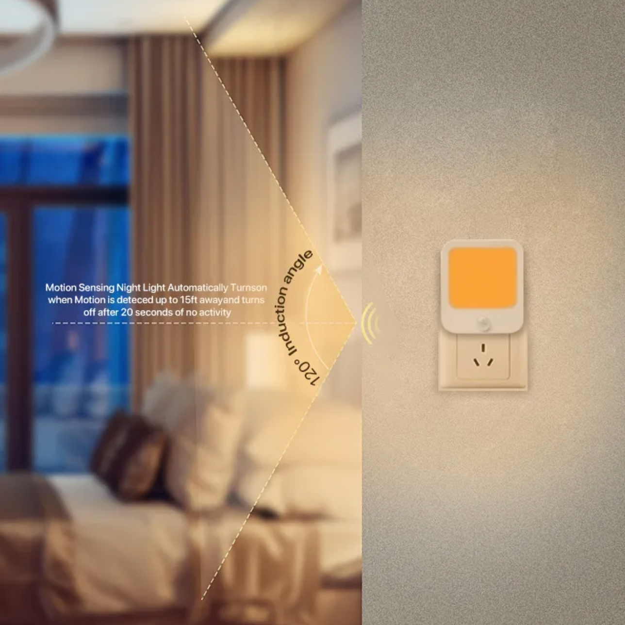 Luz Nocturna - Ámbar con Sensor de Movimiento Amigable con el Ritmo Circadiano