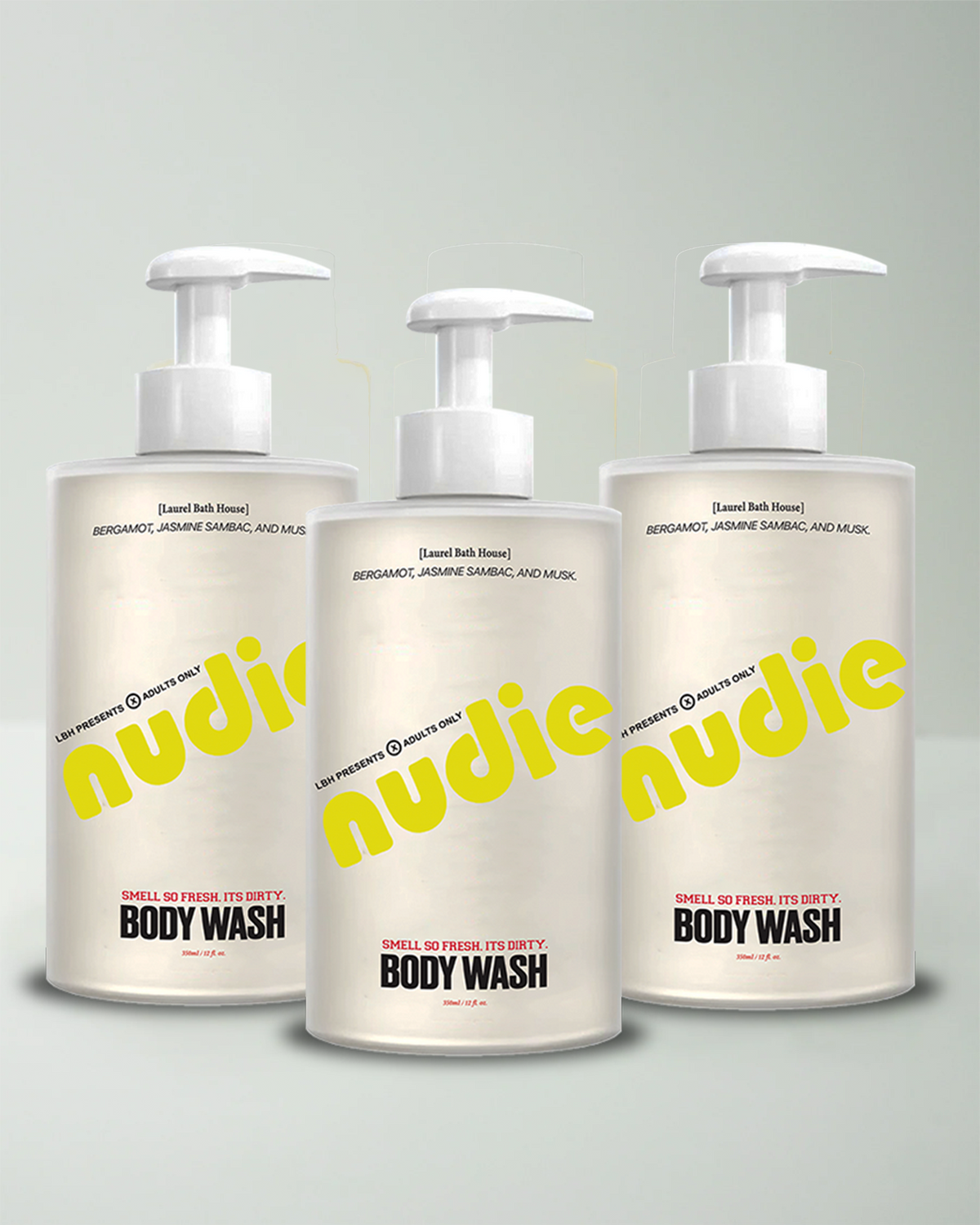 Three Laurel Bath House Nudie body wash pump bottles