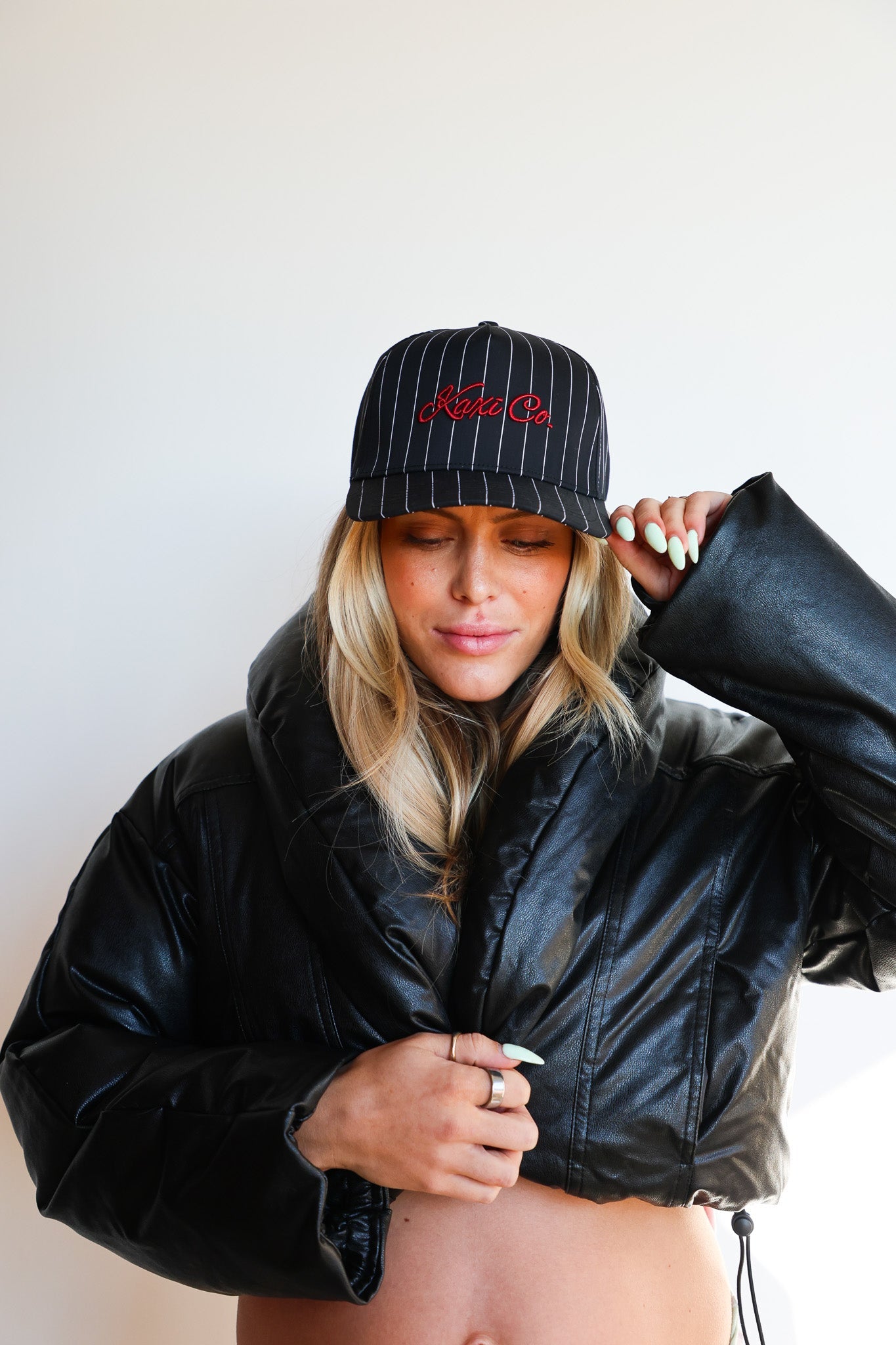 KAXI CO. PIN STRIPED TRUCKER HAT