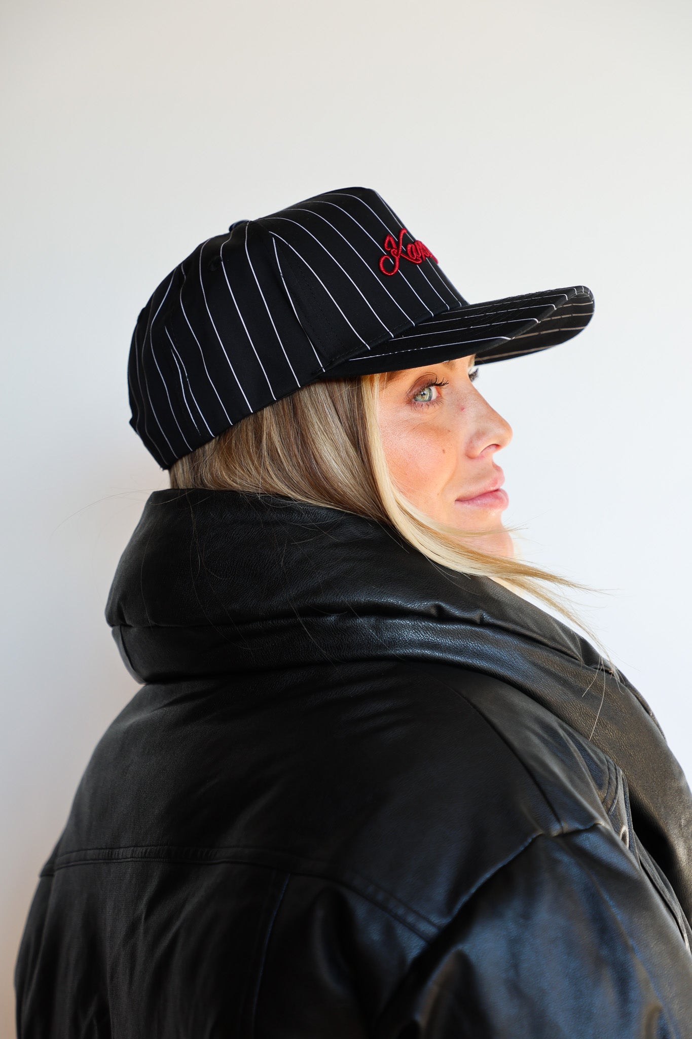 KAXI CO. PIN STRIPED TRUCKER HAT