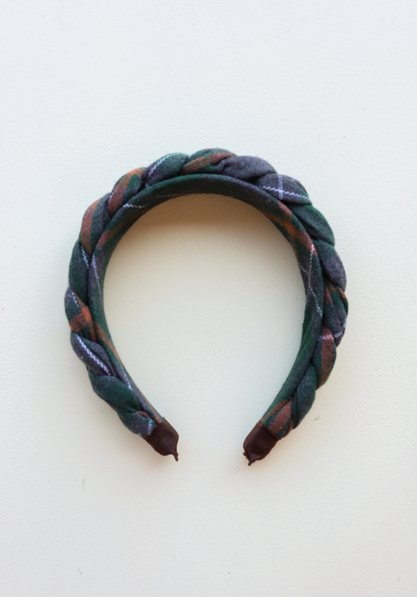 UNIVERSITY PLAID BRAIDED HEADBAND