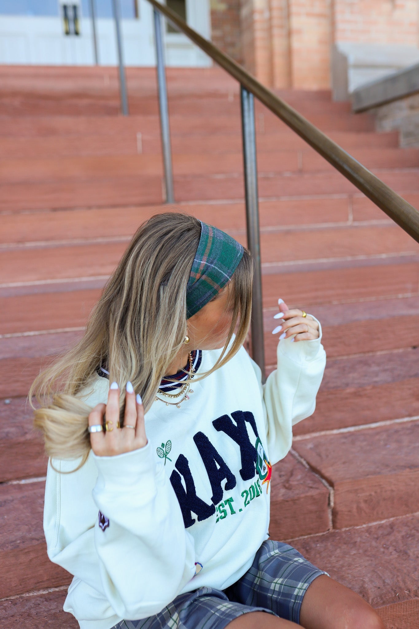 UNIVERSITY PLAID SOFT HEADBAND