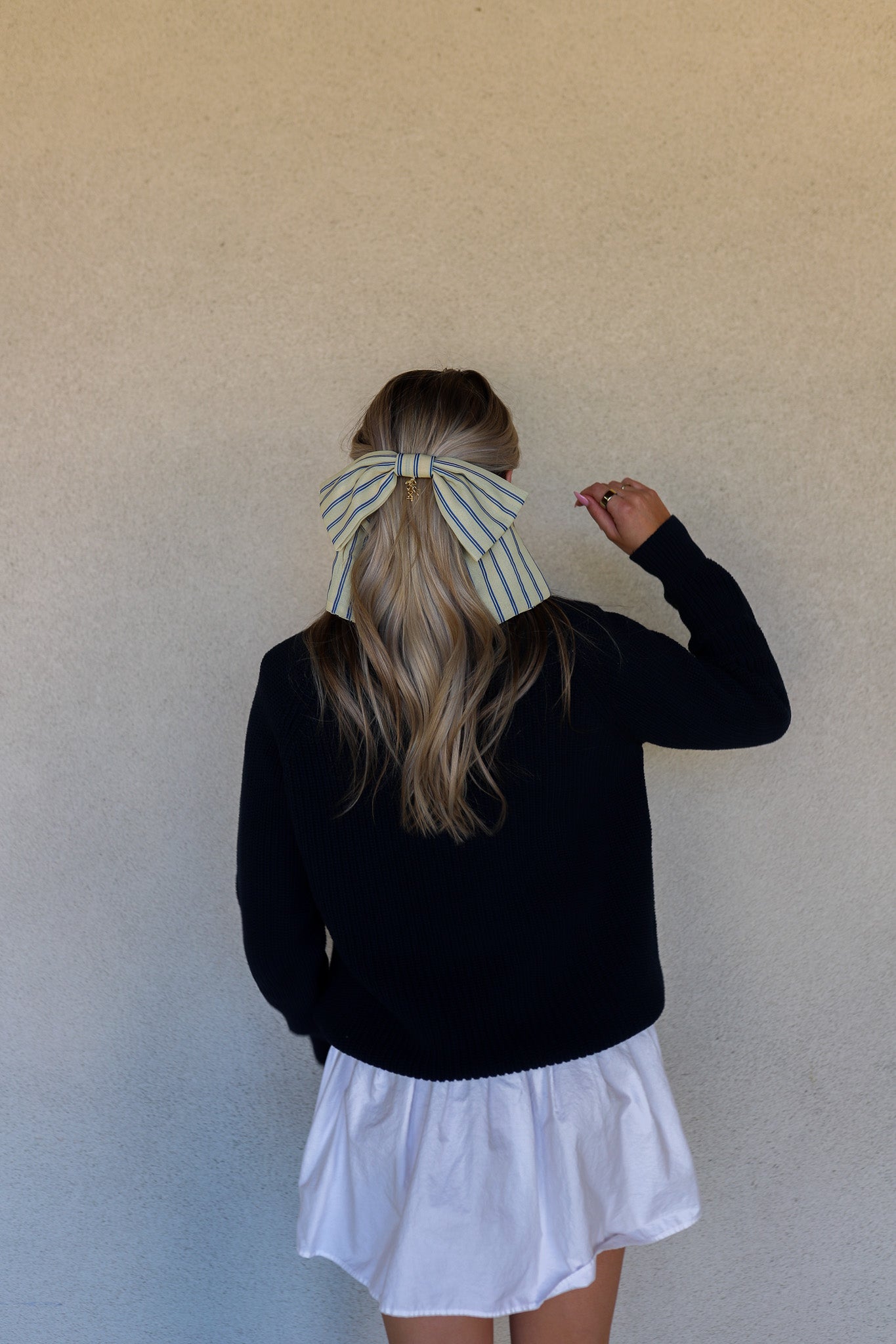 UNIVERSITY STRIPED SLOUCHY BOW