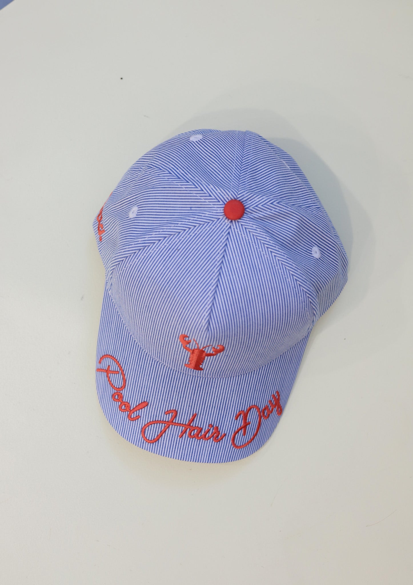 POOL HAIR DAY STRIPED TRUCKER HAT