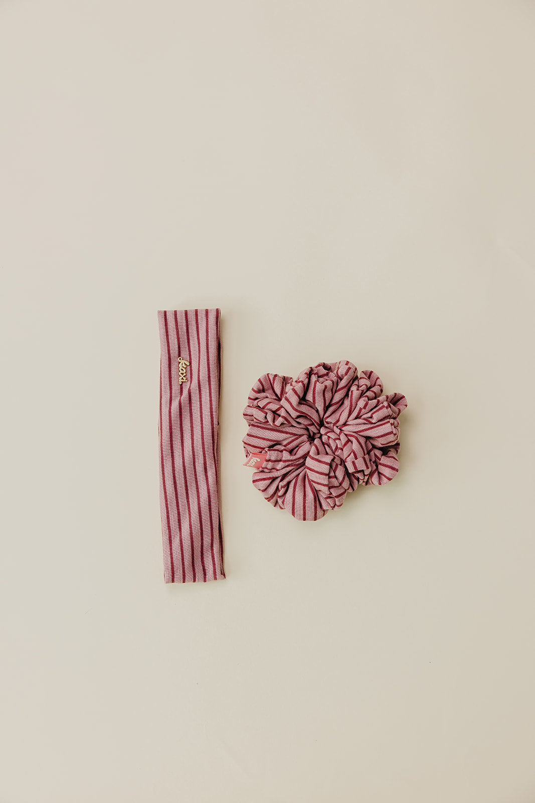 STRIPED OVERSIZED SCRUNCHIE + HEADBAND BUNDLE