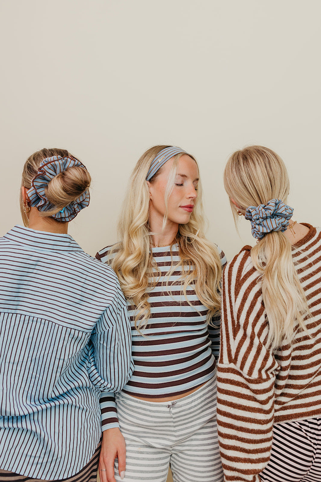 STRIPED OVERSIZED SCRUNCHIE + HEADBAND BUNDLE