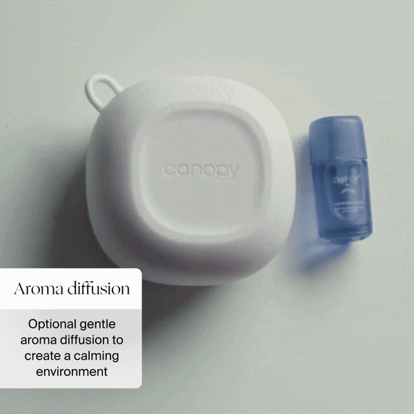 Canopy Sound Machine + Aroma aroma diffusion: optional gentle aroma diffusion to create a calming environment