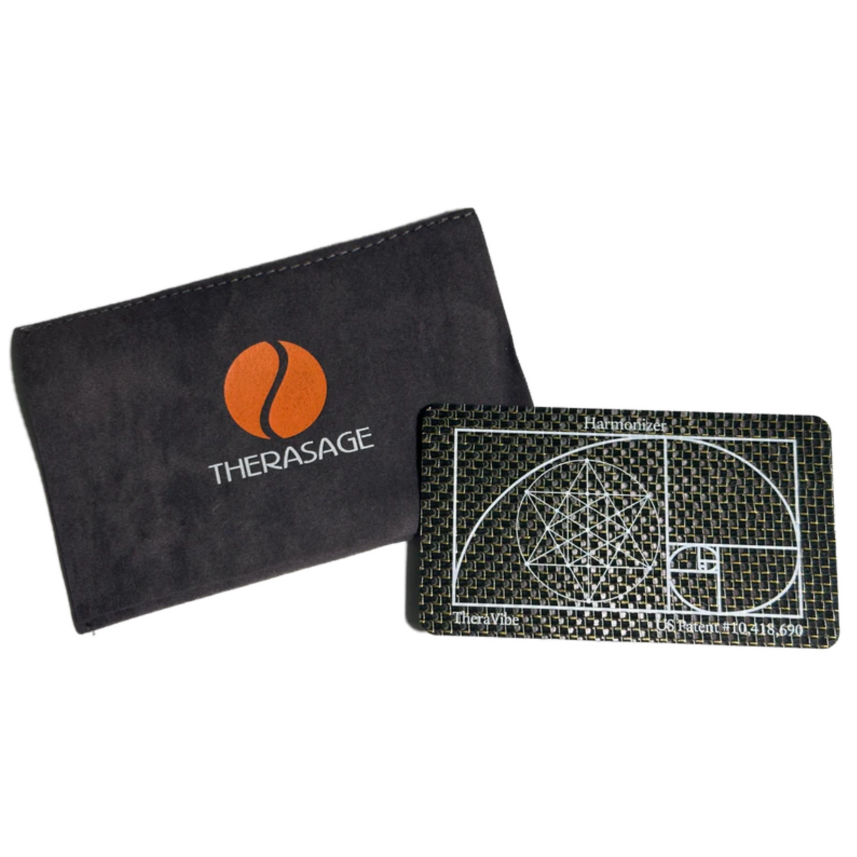 Therasage TheraVibe Quantum Card with black Therasage storage pouch