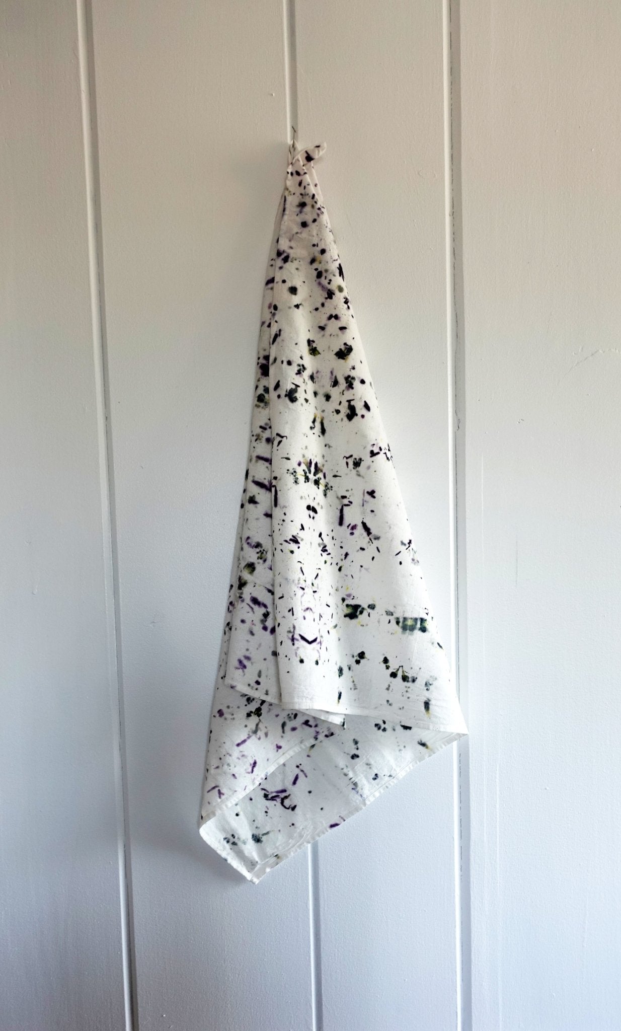 Abstract Botanically Dyed Recycled Cotton Tea Towel dyekween