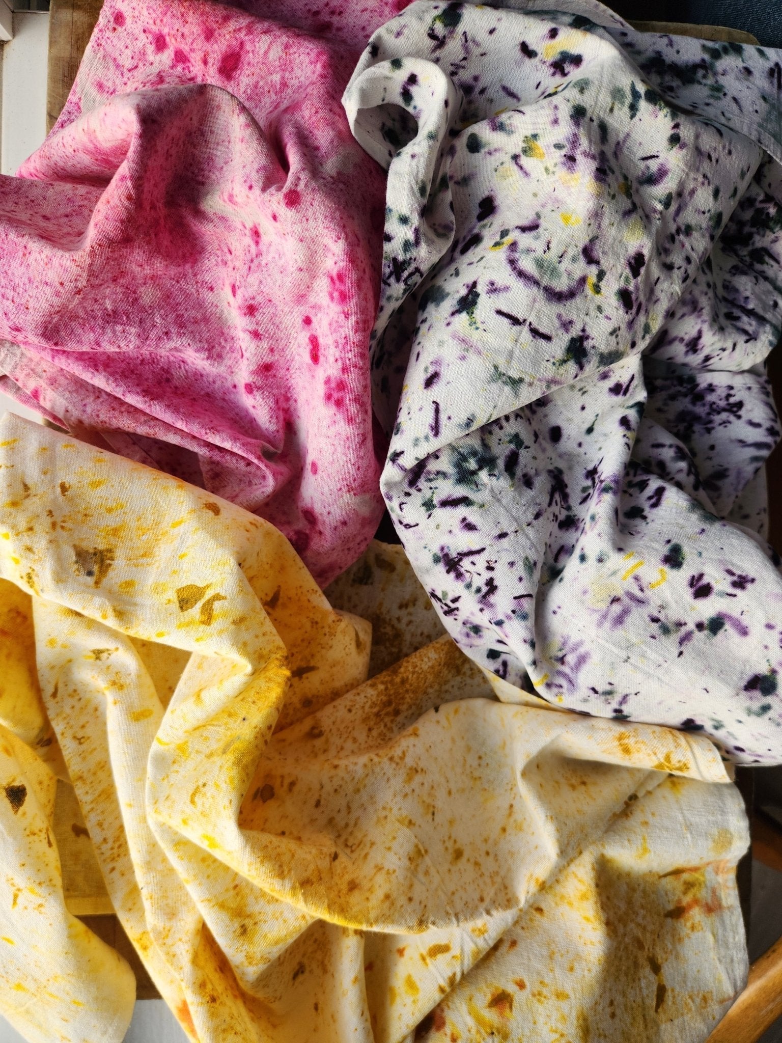 Abstract Botanically Dyed Recycled Cotton Tea Towel dyekween