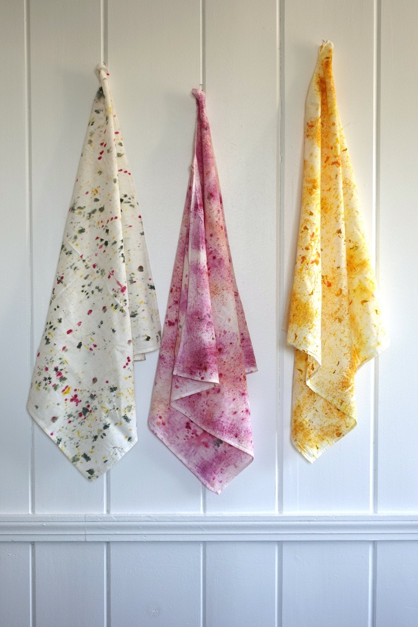 Abstract Botanically Dyed Recycled Cotton Tea Towel dyekween