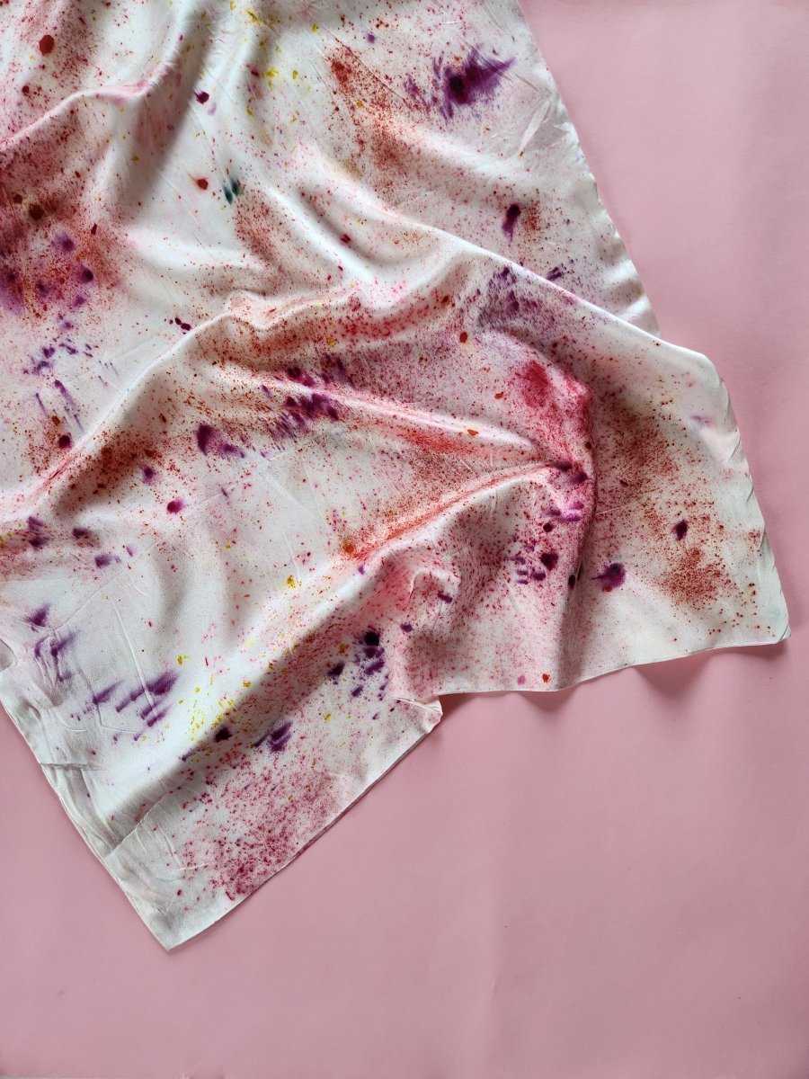 Abstract Botanically Dyed Silk Pillowcase dyekween