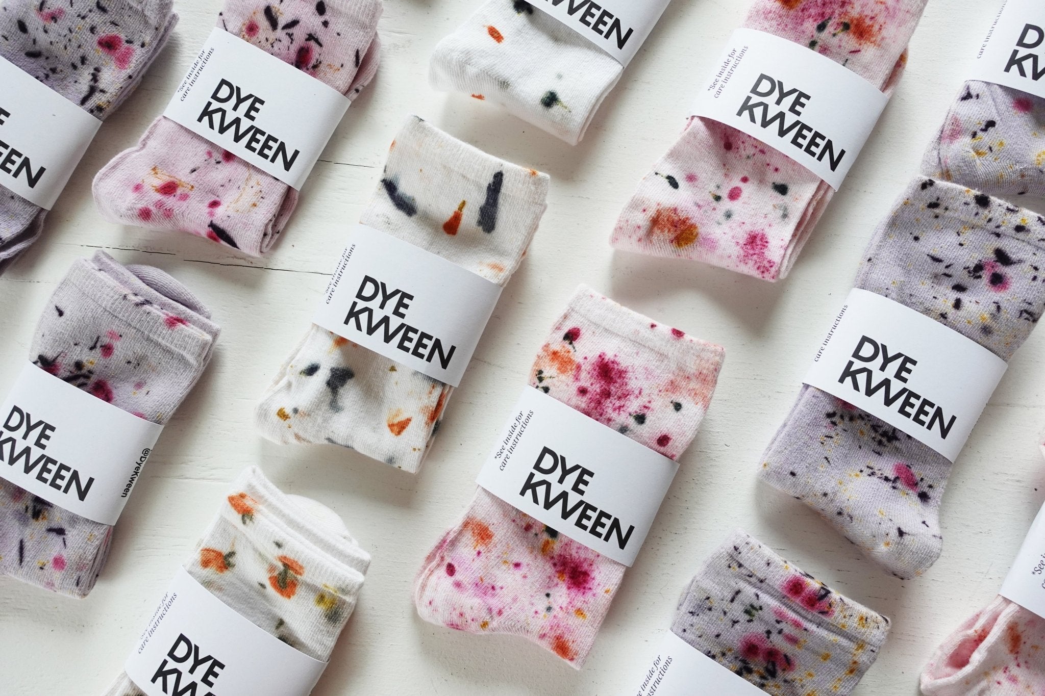 Abstract Bundle Dyed Cotton Crew Sock dyekween