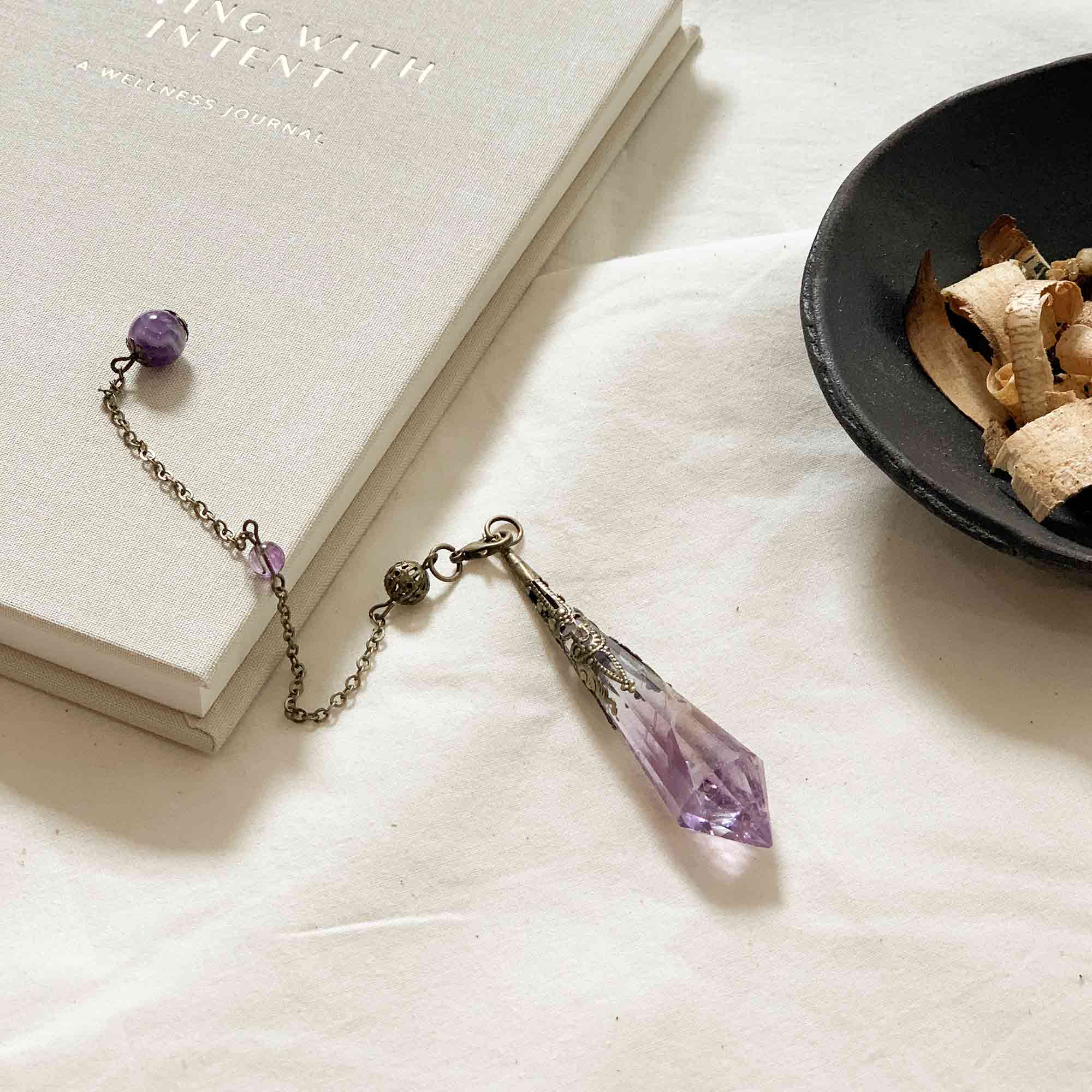 Amethyst Crystal Divination Pendulum CEDAR AND MYRRH