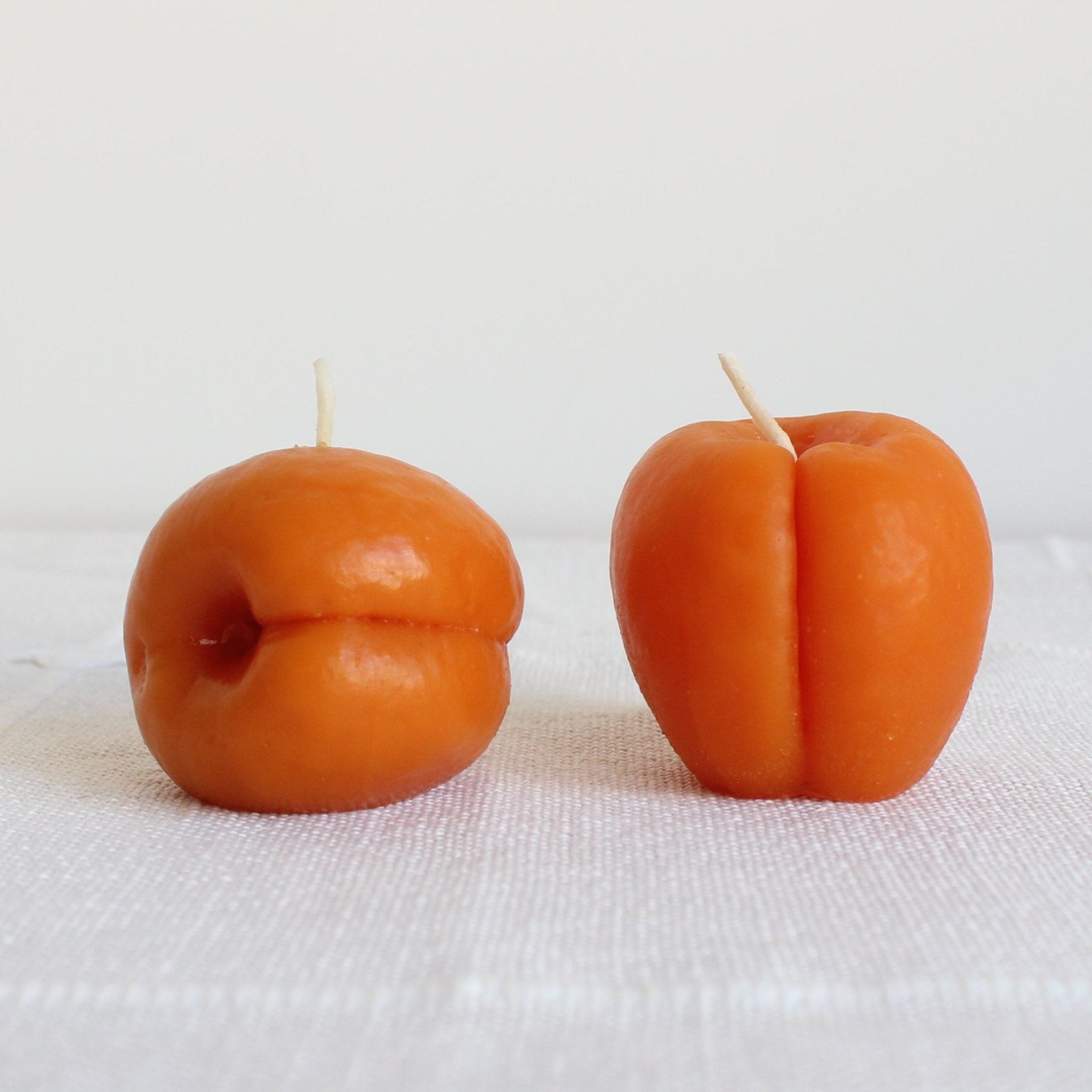 APRICOT BEESWAX CANDLE PAIR Happy Organics