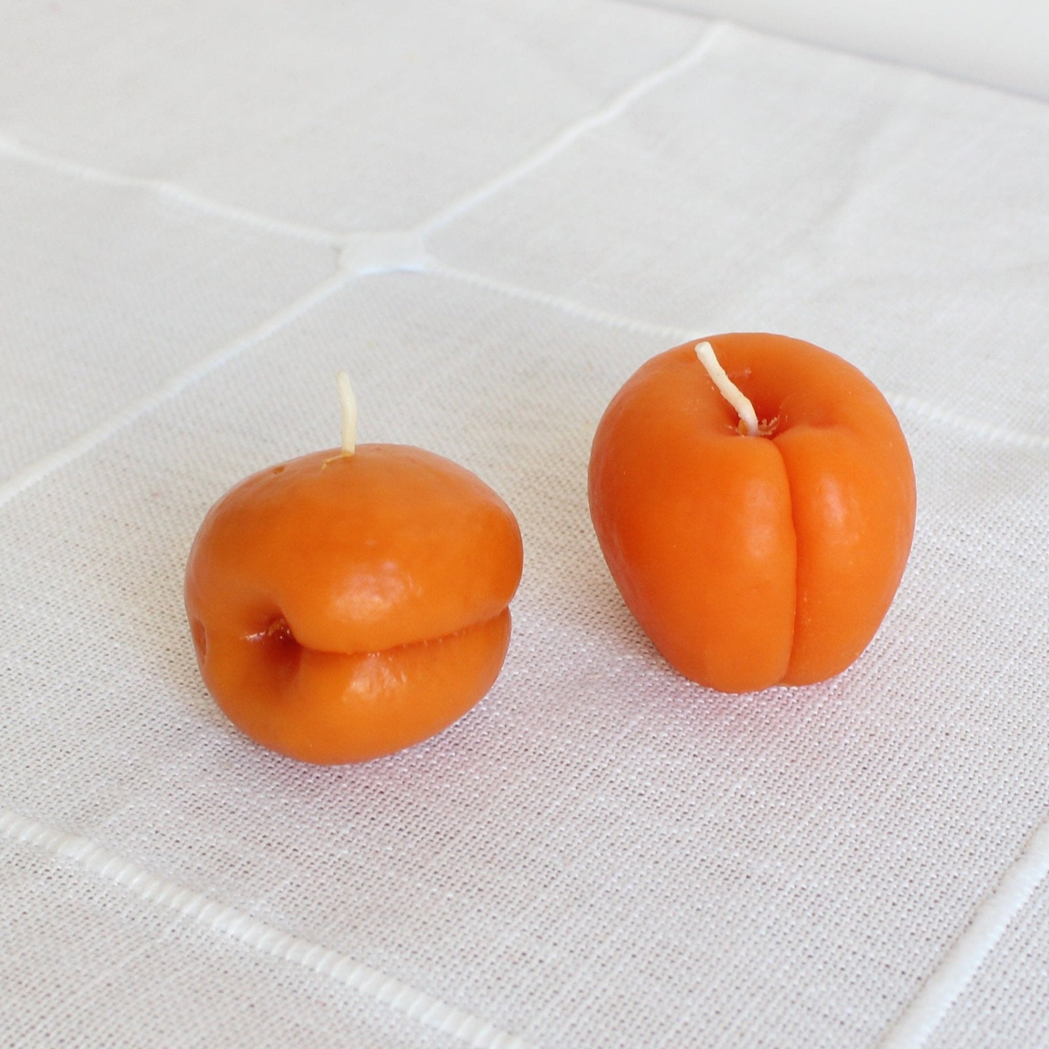 APRICOT BEESWAX CANDLE PAIR Happy Organics