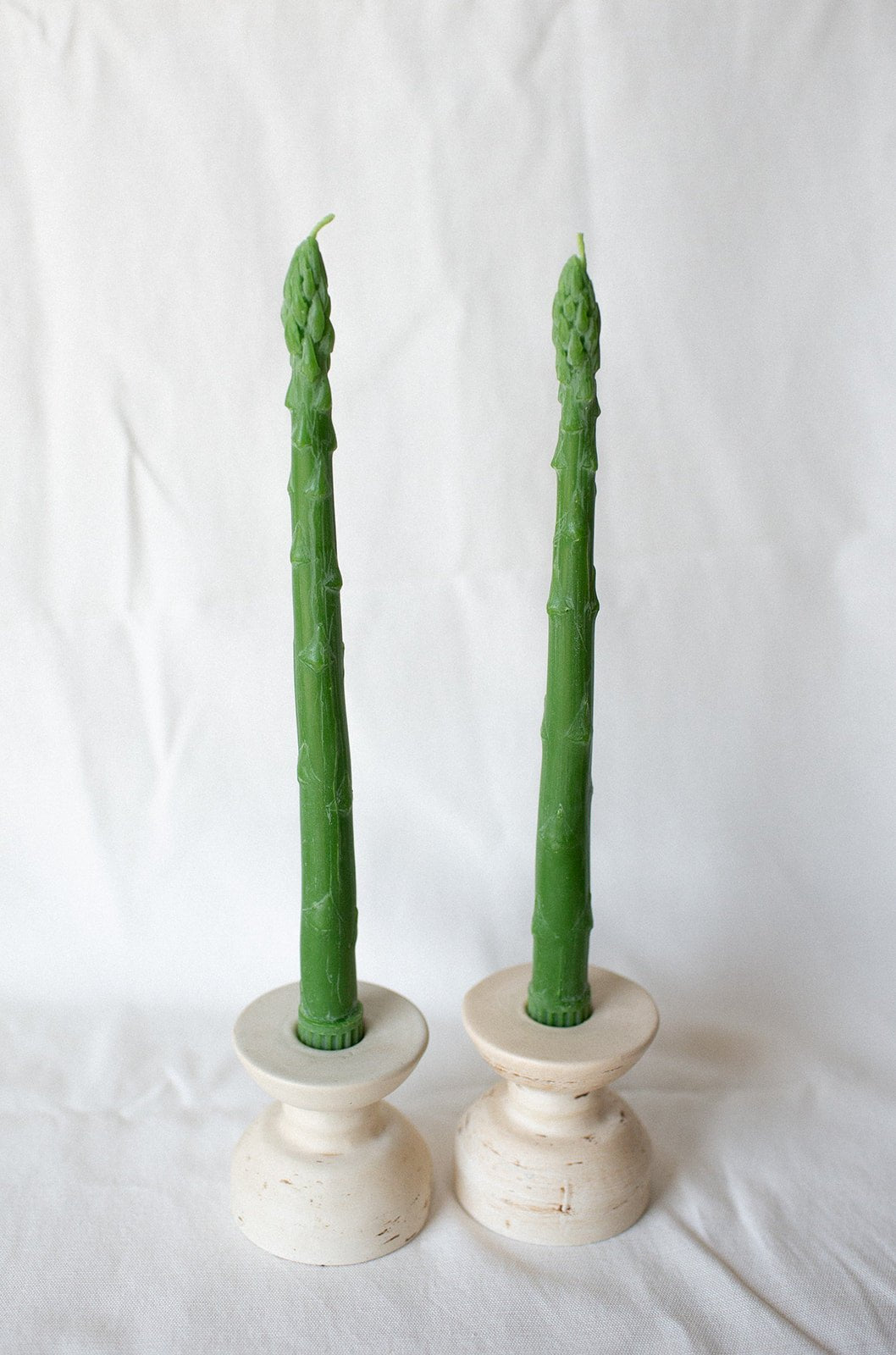 ASPARAGUS TAPER BEESWAX CANDLES PAIR Happy Organics