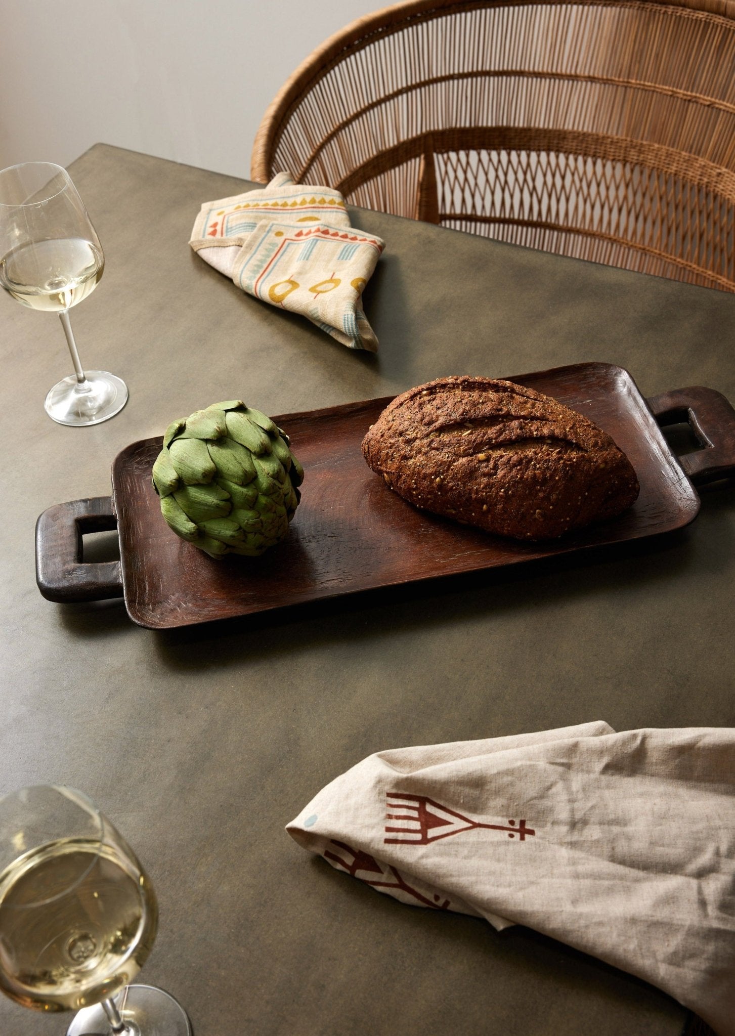 Bamenda Brown Rectangle Wood Serving Tray Kanju Interiors