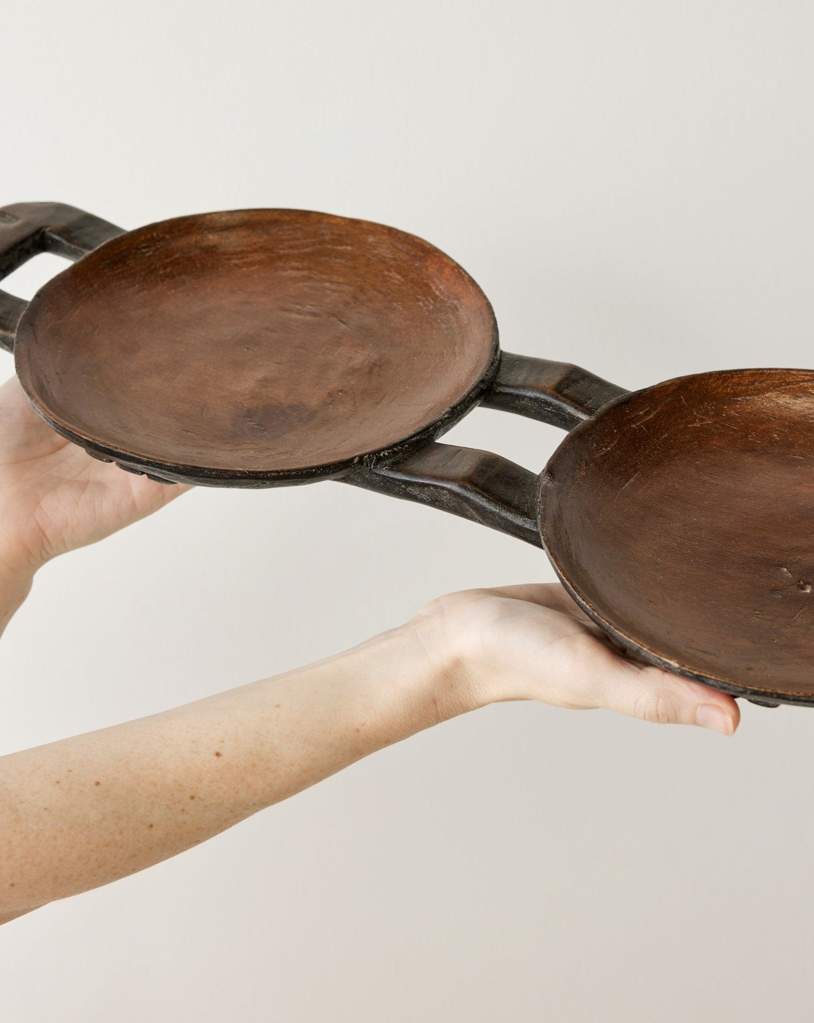 Bamenda Duo Circular Wooden Serving Tray Kanju Interiors