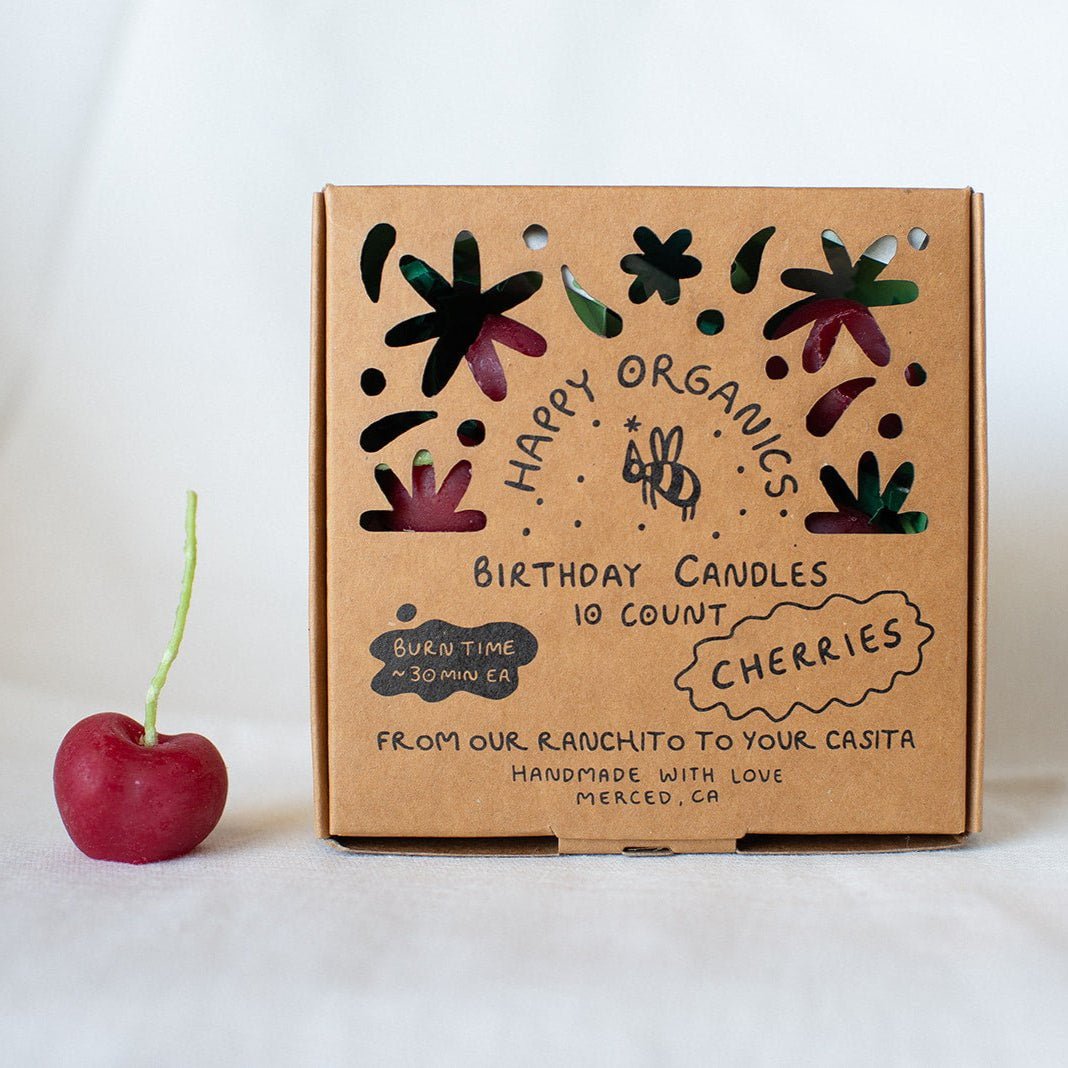 Beeswax Cherry Birthday Candles Happy Organics