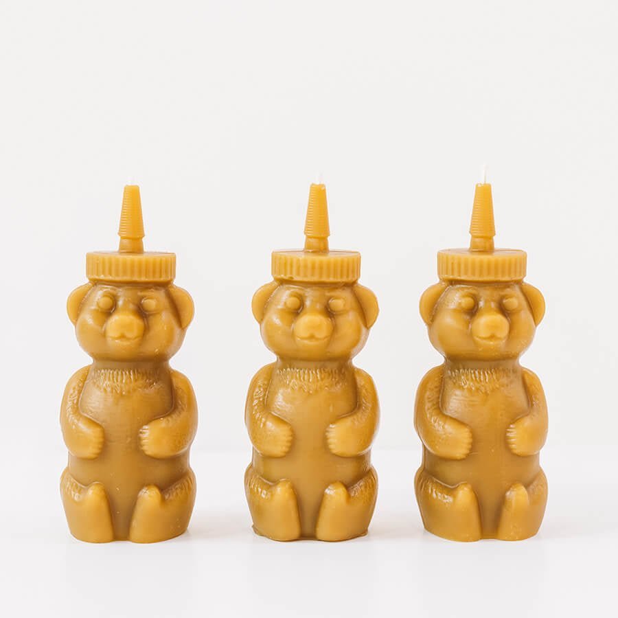 BEESWAX HONEY BEAR CANDLE Happy Organics