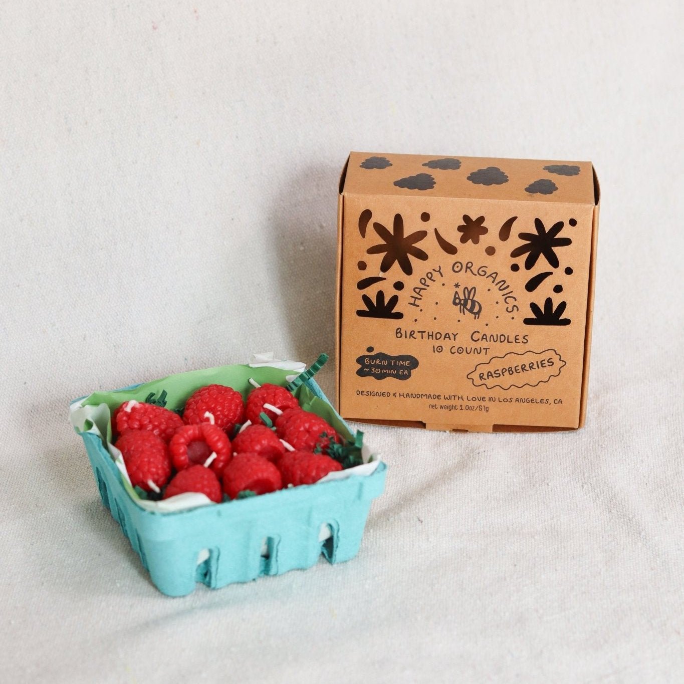 Beeswax Raspberry Birthday Candles Happy Organics