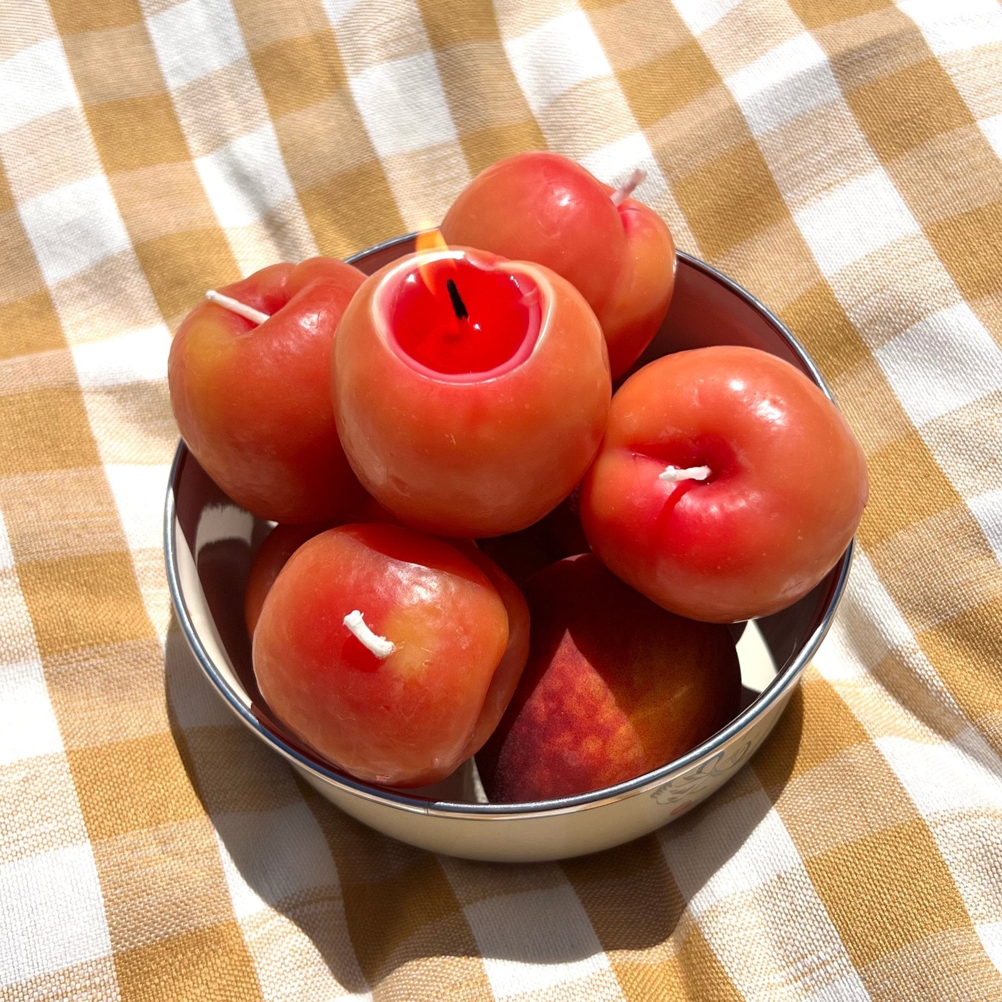 BEESWAX YELLOW PEACHES CANDLES - SET OF 4 Happy Organics