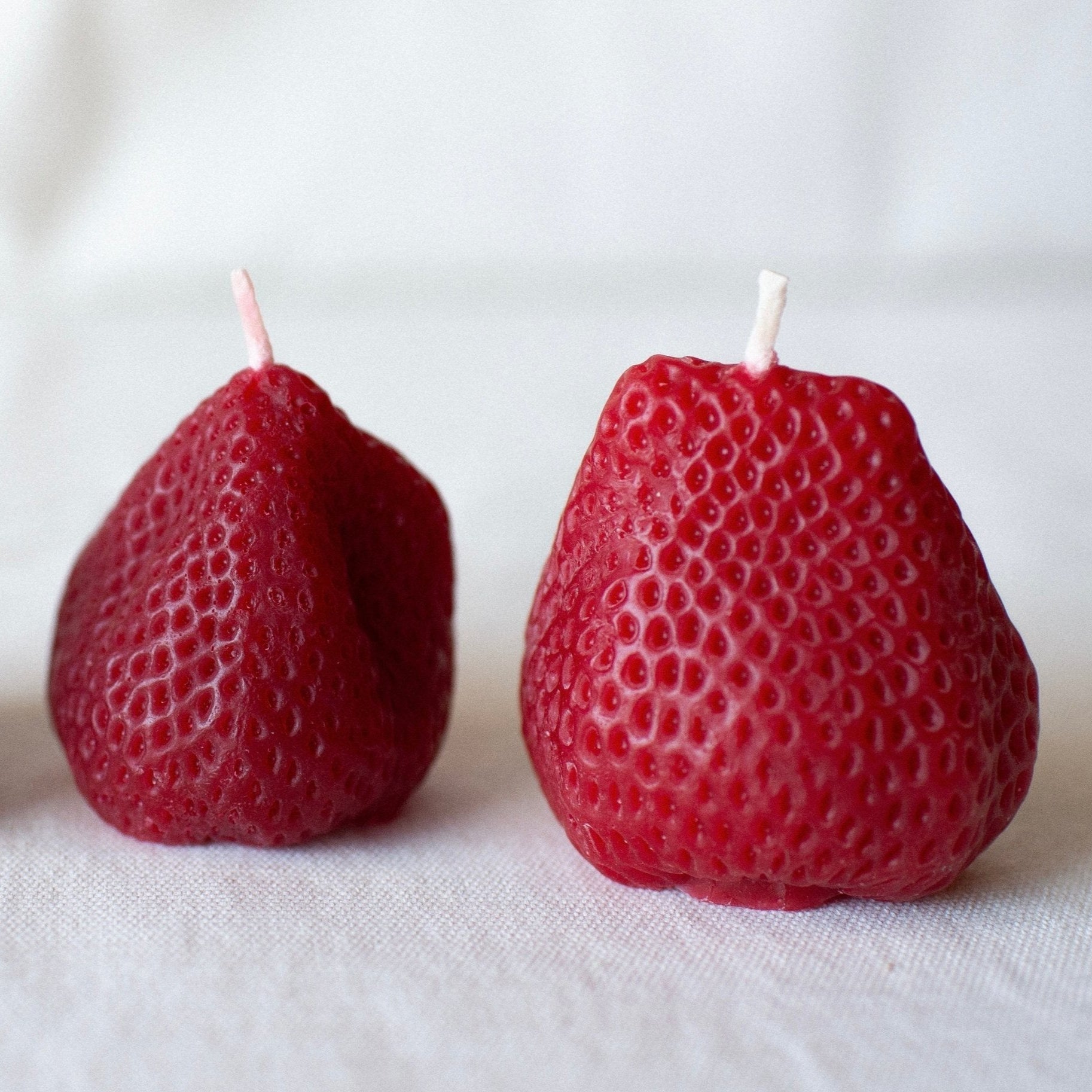 Big Strawberry Beeswax Candle Pair Happy Organics