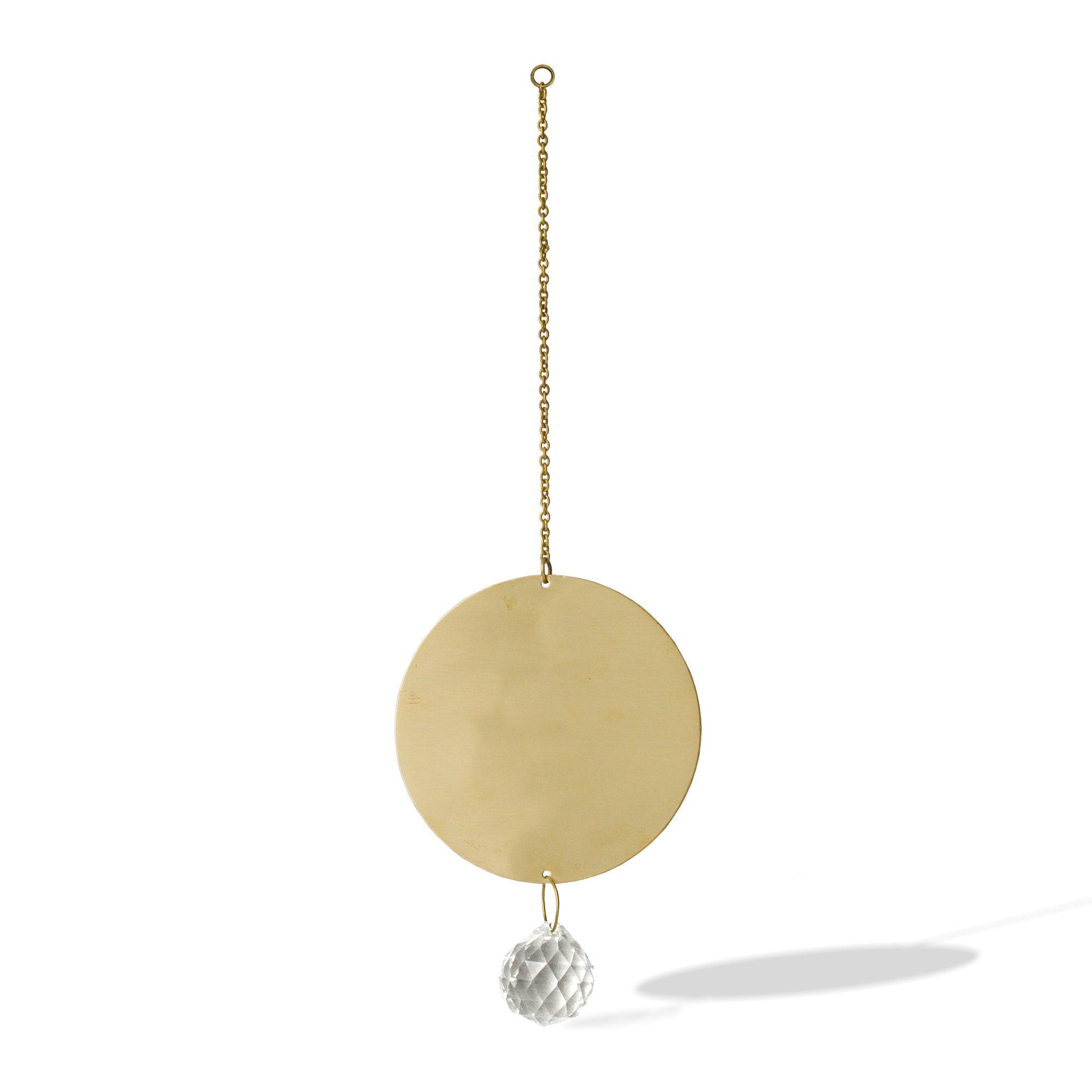 Brass Full Moon and Crystal Suncatcher CEDAR AND MYRRH