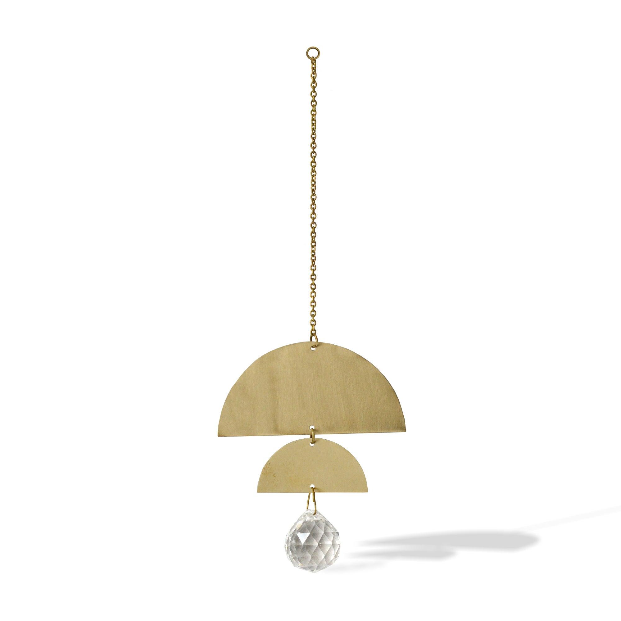 Brass Half Moon and Crystal Suncatcher CEDAR AND MYRRH