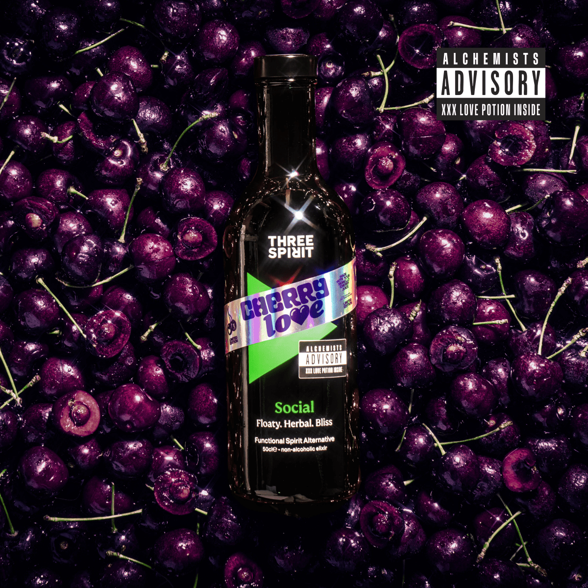 Cherry Love Social XXX • LIMITED EDITION Non - Alcoholic Botanical Elixir Three Spirit US