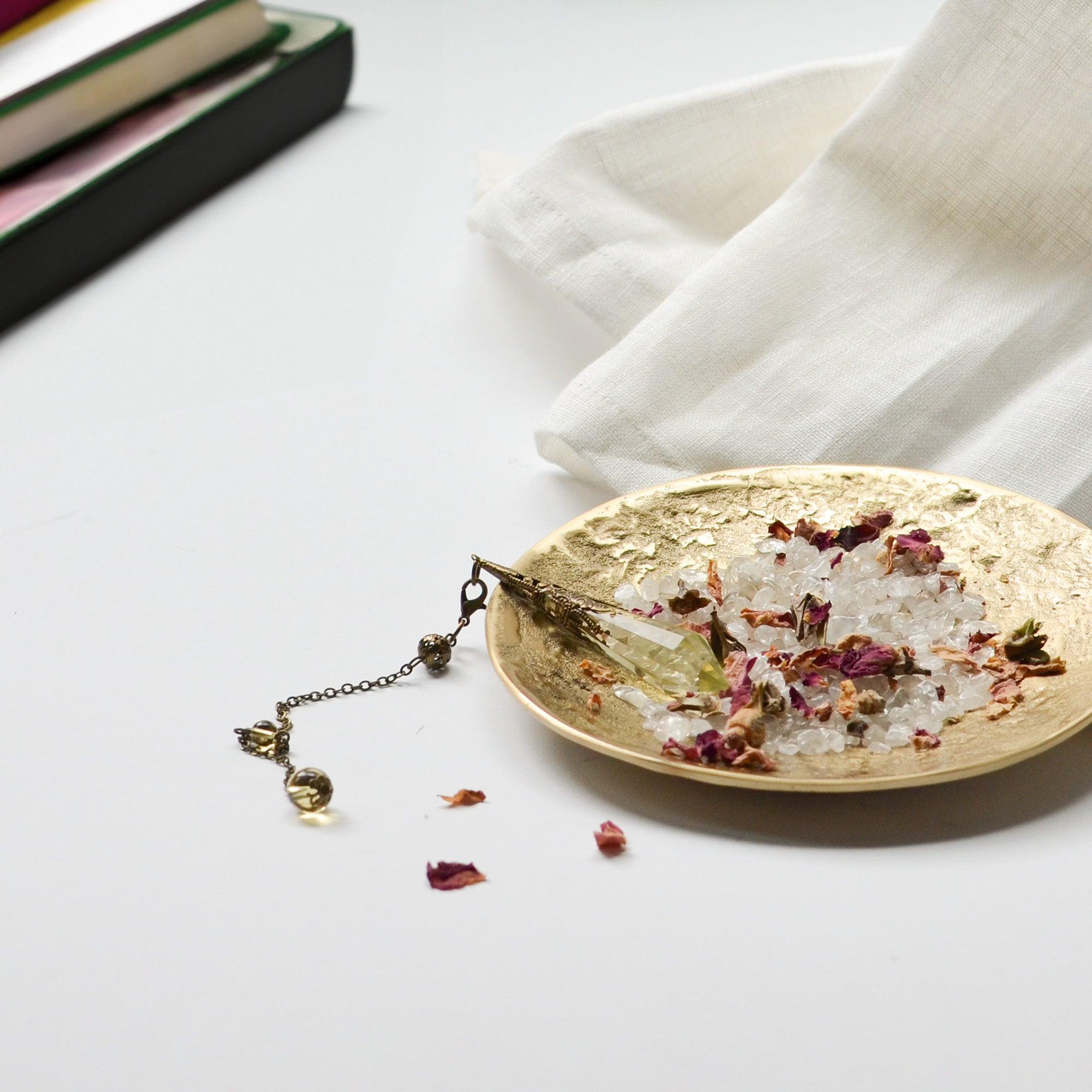 Citrine Crystal Divination Pendulum CEDAR AND MYRRH