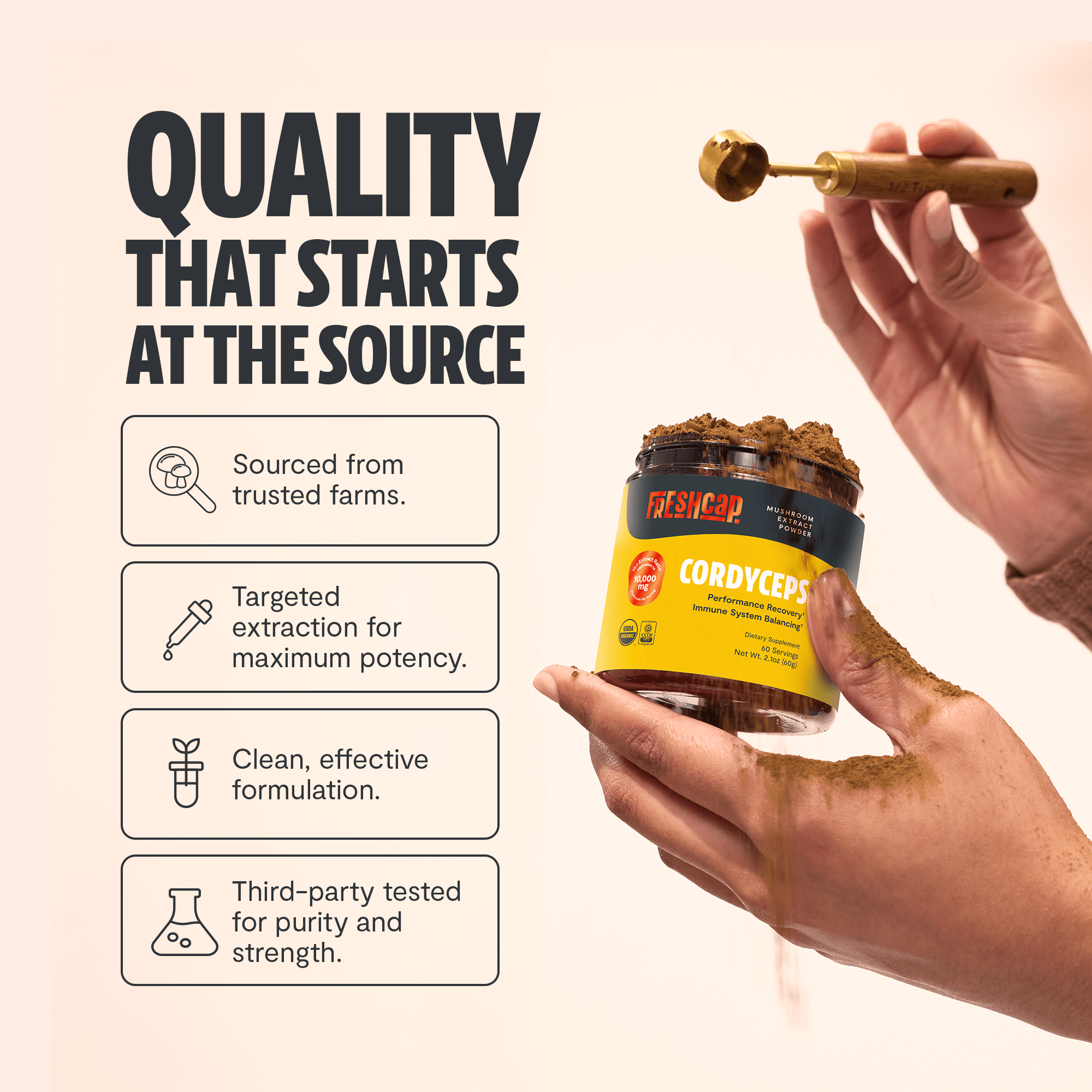 Cordyceps Mushroom Extract Powder FreshCap Mushrooms