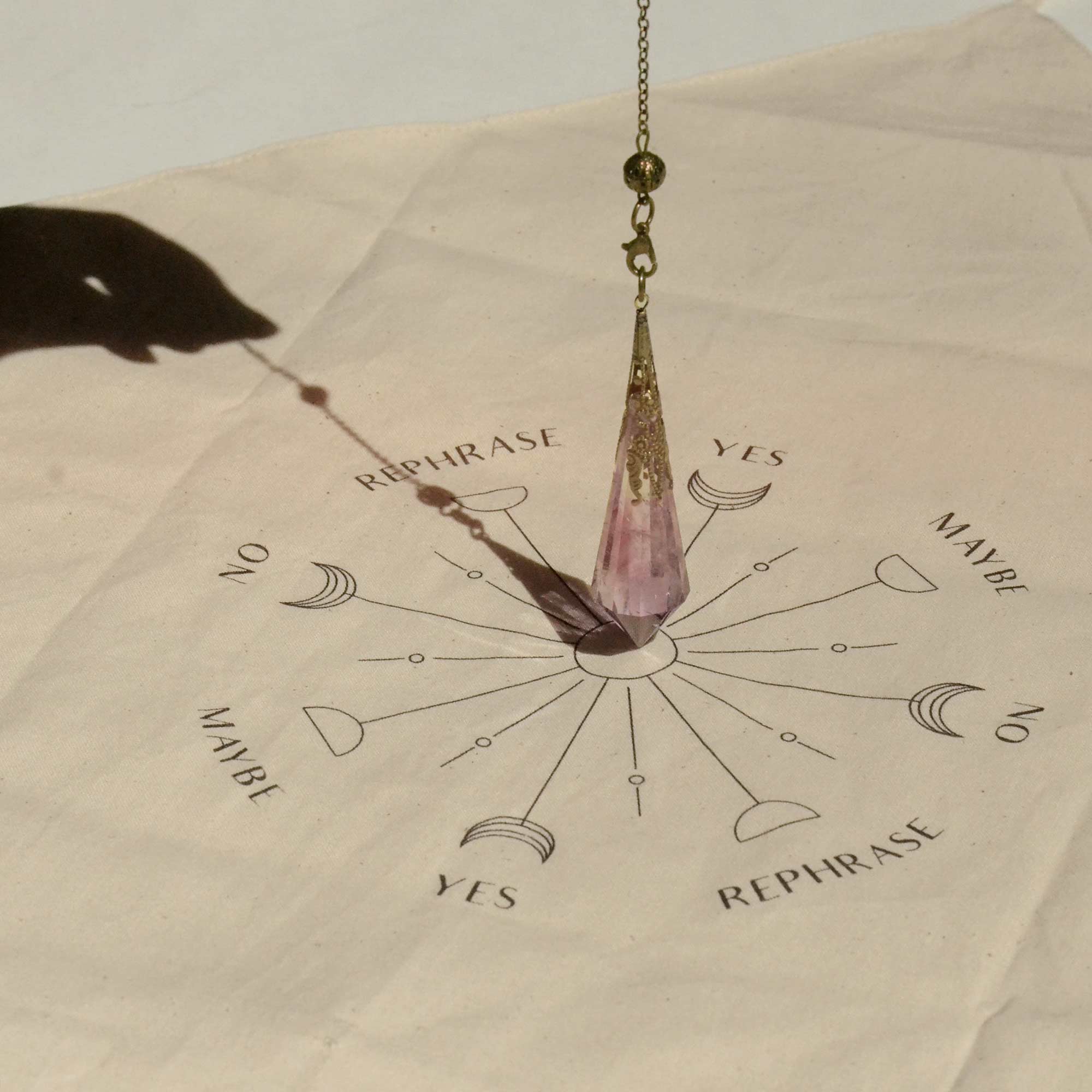 Crystal Pendulum Divination Kit with Canvas Board Bag CEDAR AND MYRRH