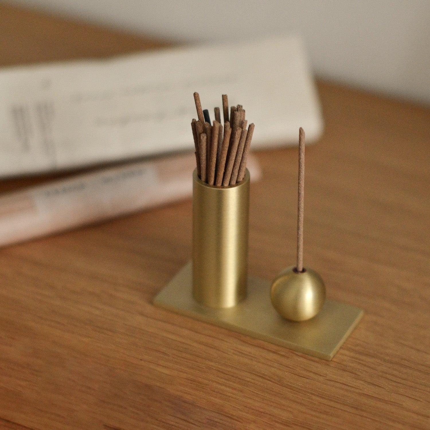 Cylinder & Sphere Brass Incense Holder CEDAR AND MYRRH