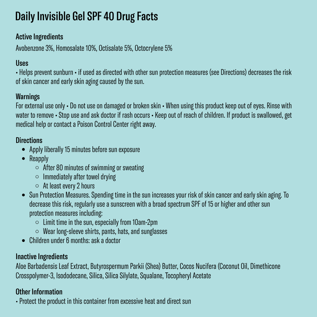 Daily Invisible Gel SPF 40 Sunscreen Bask Suncare
