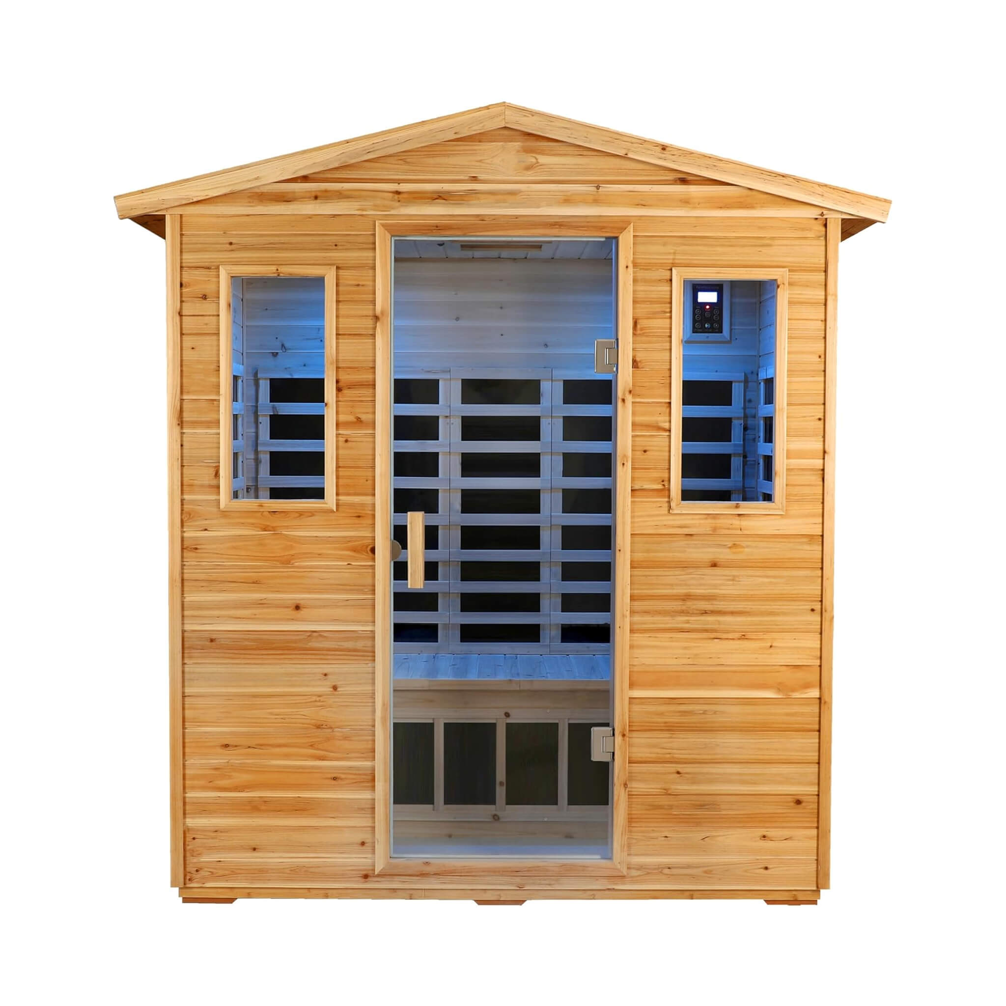 Deluxe 3 -Person Outdoor Full Spectrum Low EMF Infrared Home Sauna With Bluetooth Speakers LED Reading Light SAKSBY WHOLESALE