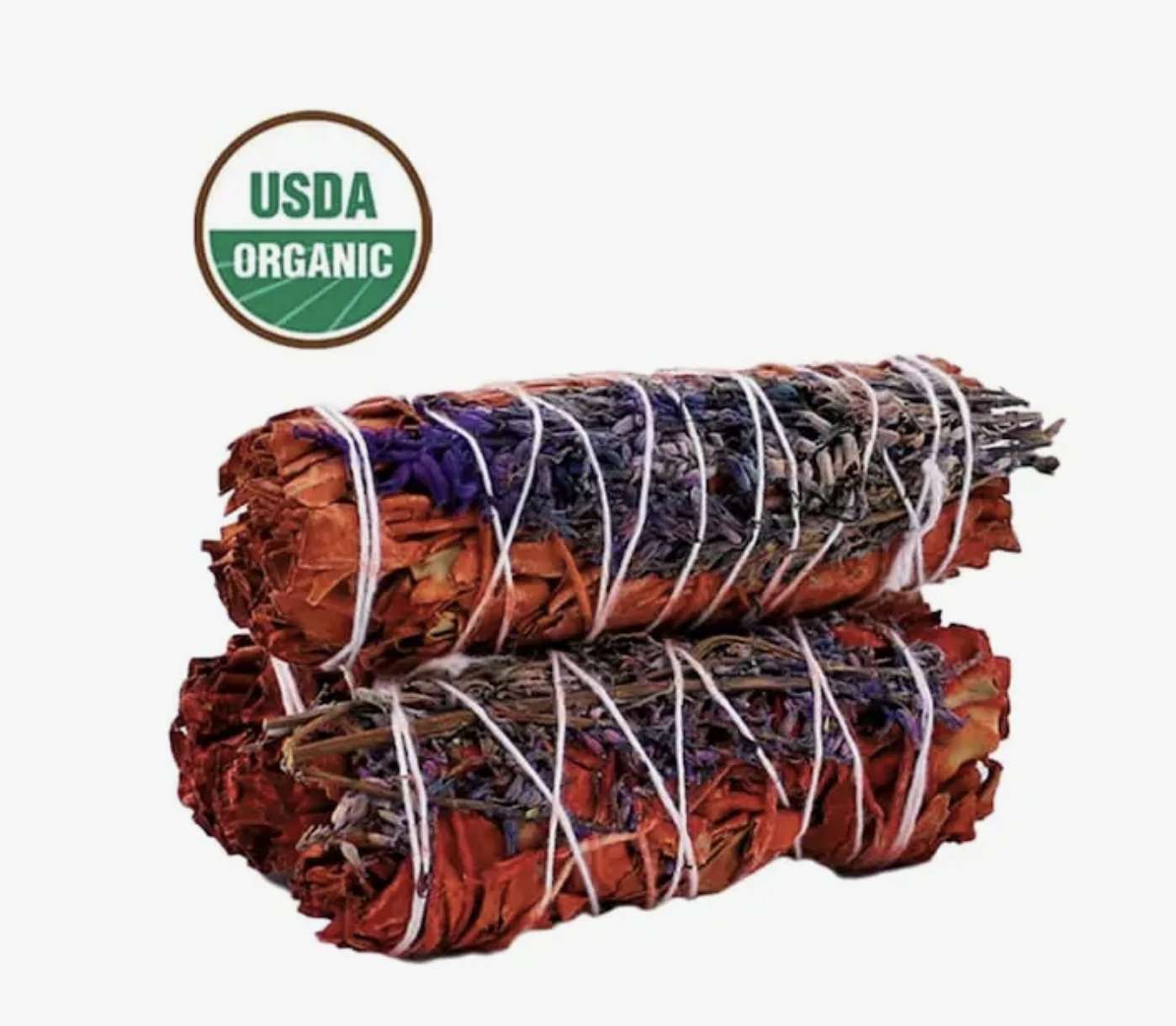 Dragon Blood Sage with Lavender Smudge Stick (4 in.) Sacred Crystals