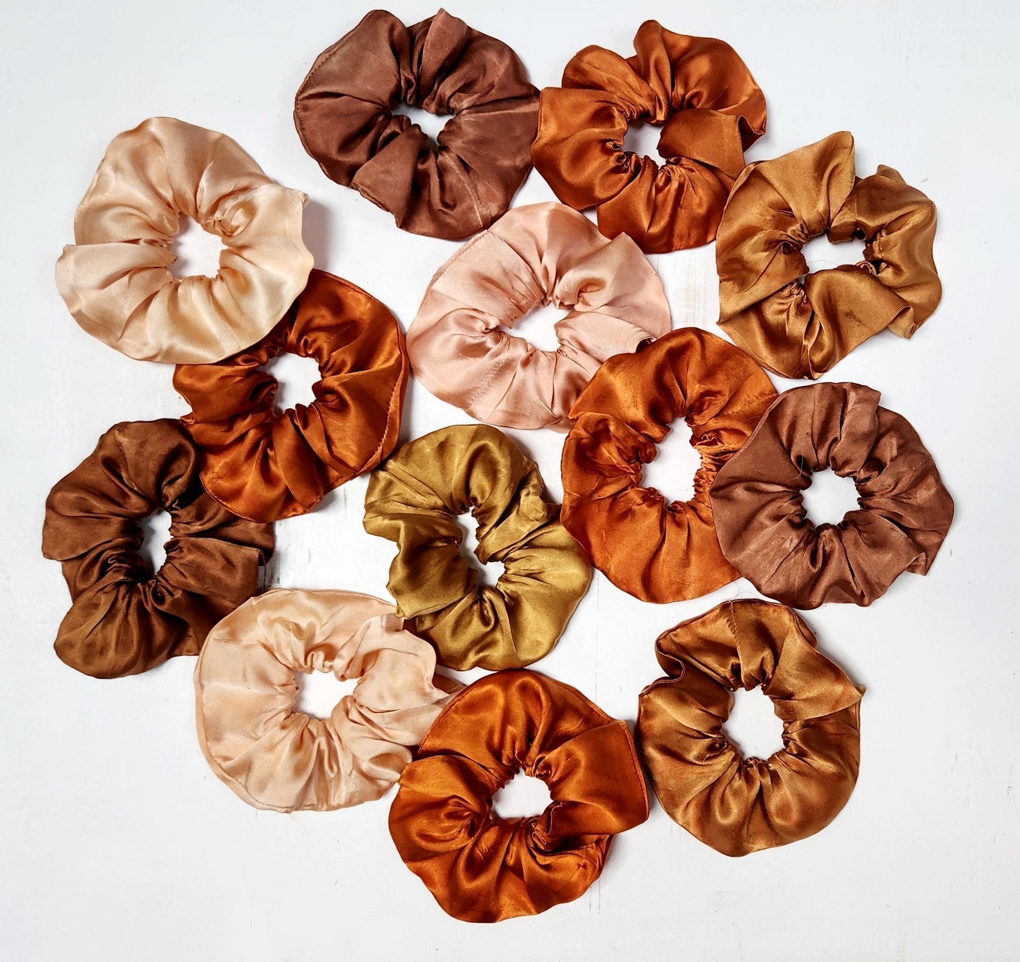 EARTH TONES Solid Botanically Dyed Silk Hair Scrunchie dyekween