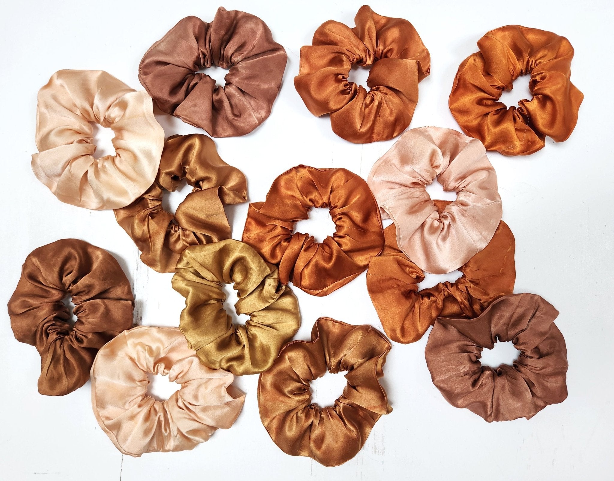 EARTH TONES Solid Botanically Dyed Silk Hair Scrunchie dyekween