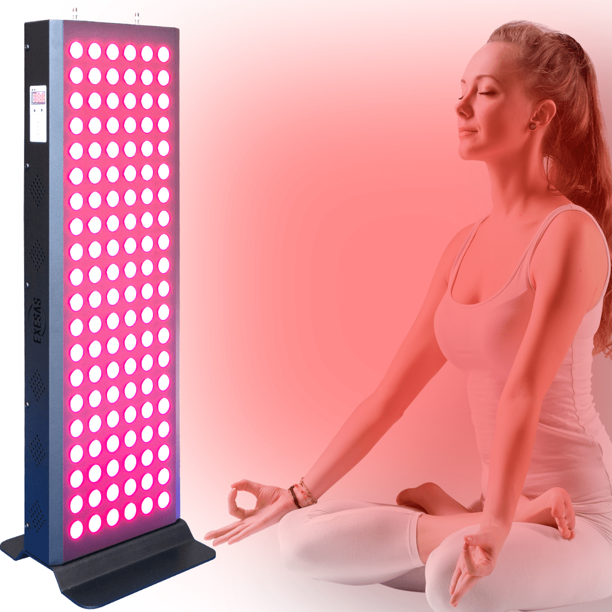 EXESAS 120 LED, 600W Dual - Chip, Red Light Therapy Device for Full Body, 4 - Wavelengths Infrared LED Panel for Skin, Weight, Pain, Wellness EXESAS
