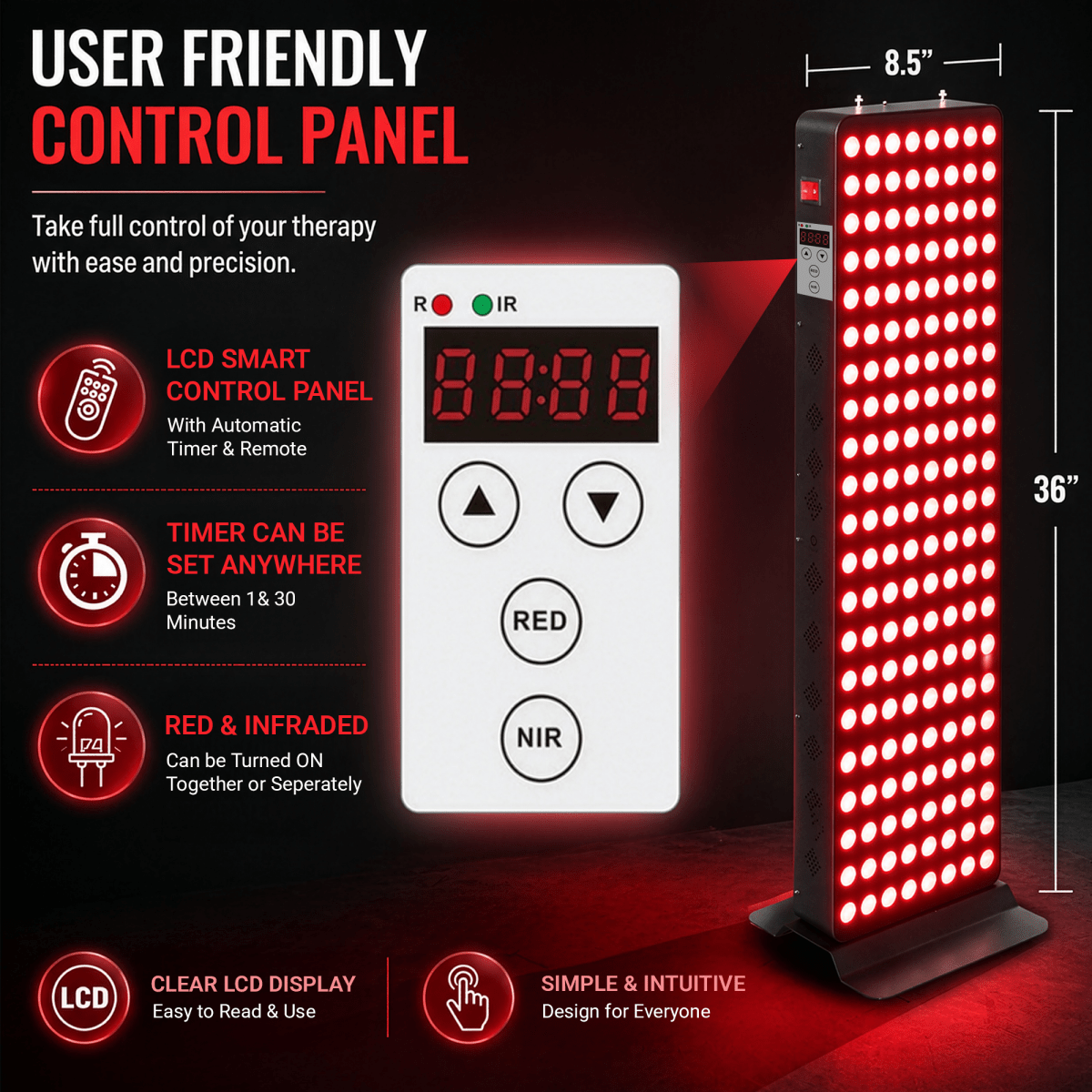 EXESAS 200 LED, 1000W Dual - Chip, Red Light Therapy Device for Full Body, 4 - Wavelengths Infrared LED Panel for Skin, Weight, Pain, Wellness EXESAS