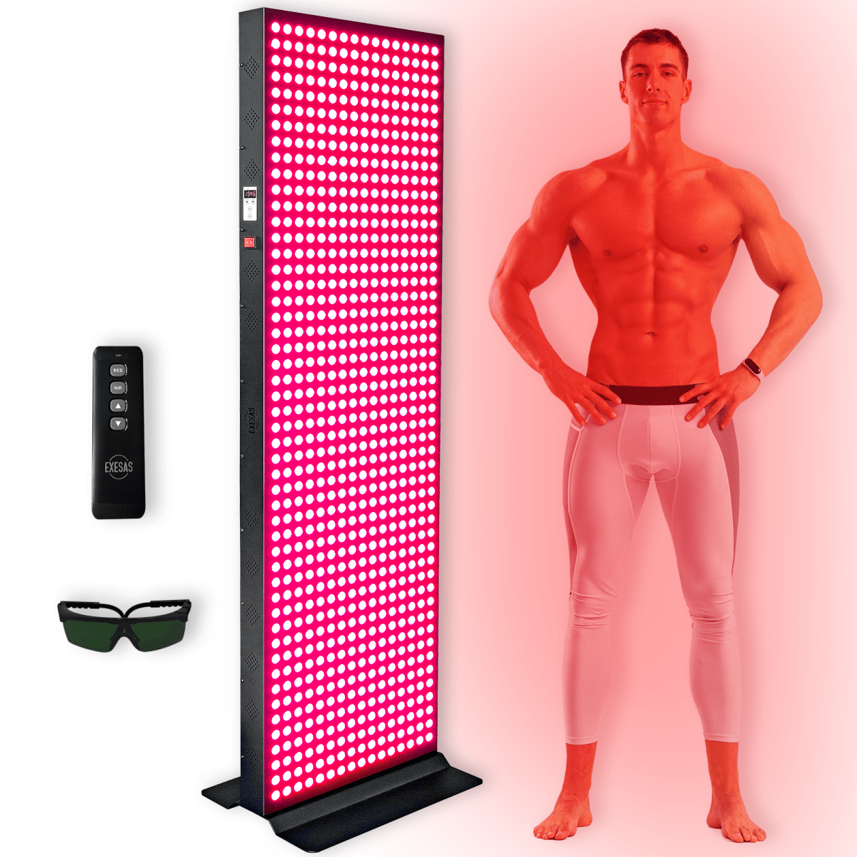 EXESAS 800 LED, 4000W Dual - Chip, Red Light Therapy Device for Full Body, 4 - Wavelengths Infrared LED Panel for Skin, Weight, Pain, Wellness EXESAS