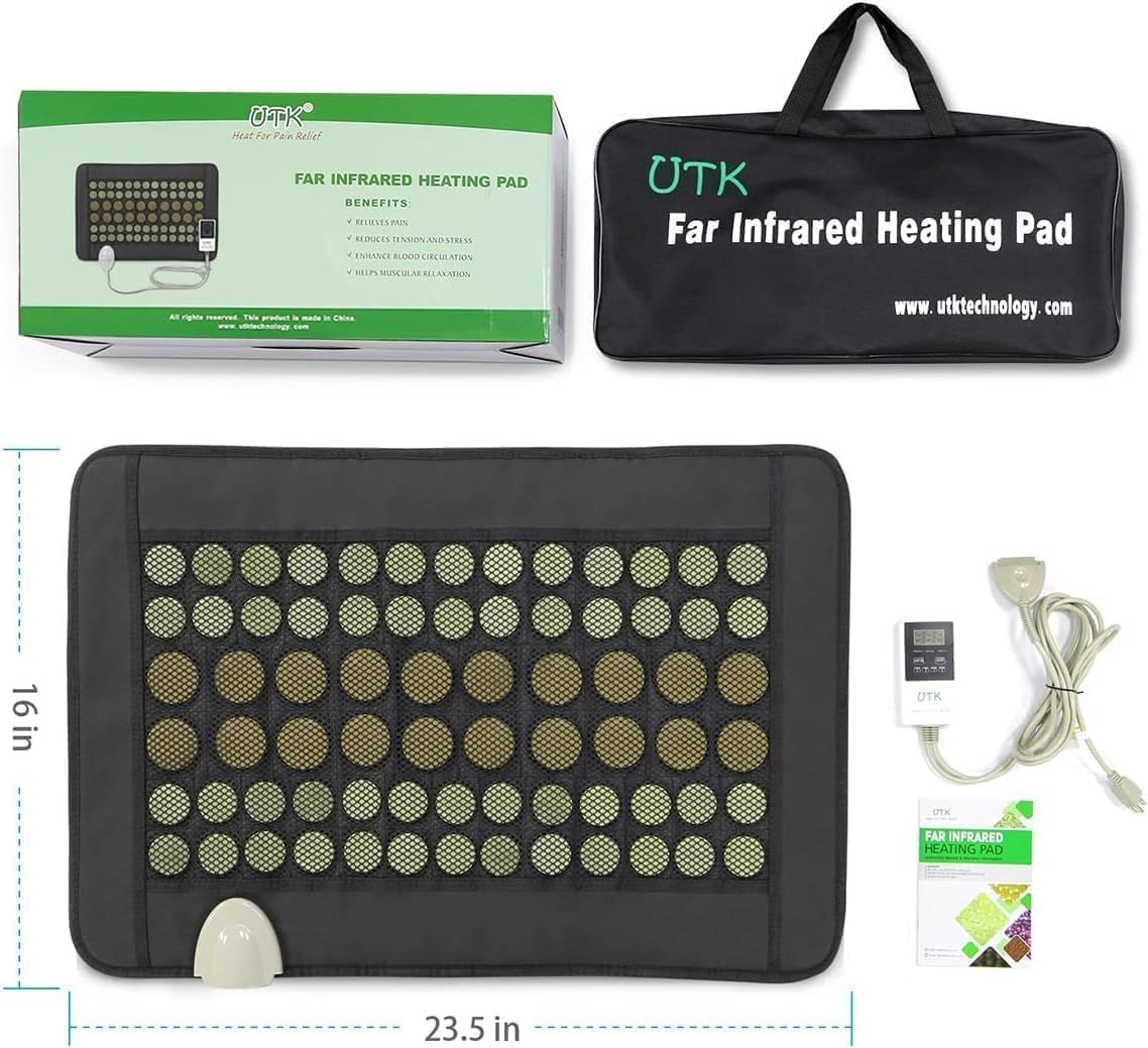 Far Infrared Natural Jade and Tourmaline Heating Pad, 23.5" x 16" iReliev