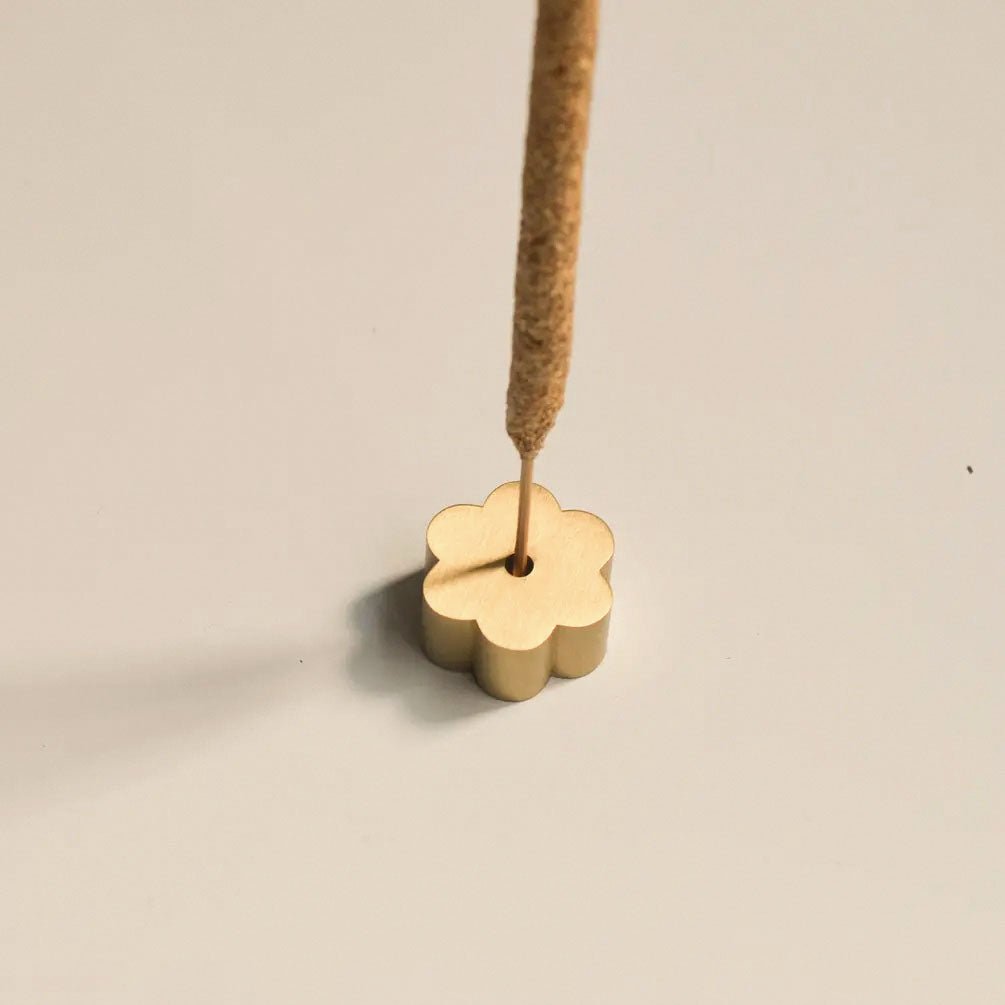 Flower Brass Incense Holder CEDAR AND MYRRH
